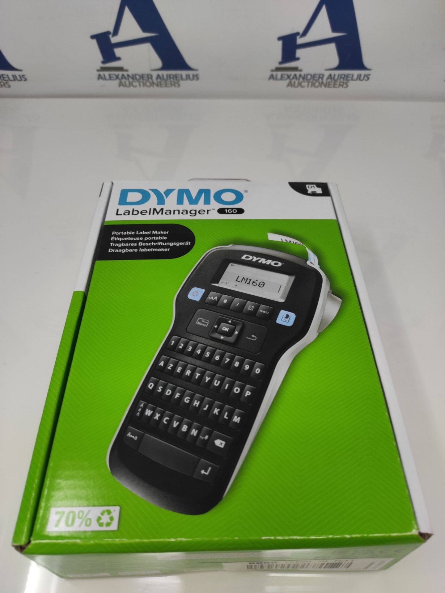 RRP £59.00 DYMO LabelManager 160 Label Maker | AZERTY Keyboard | Portable Label Sticker Printer - Image 2 of 3