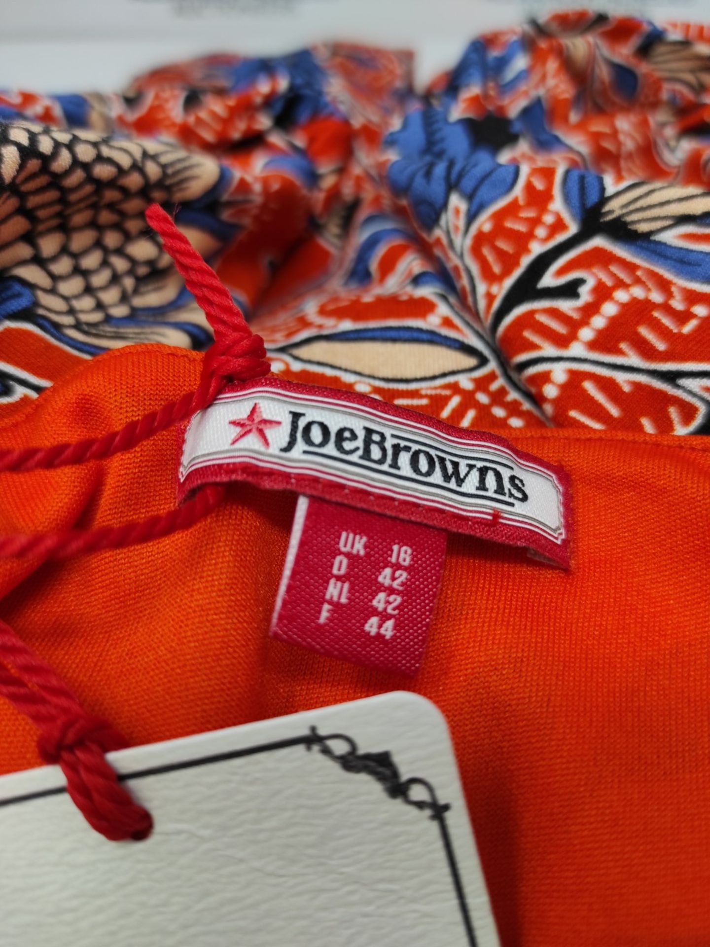 Joe Browns Women's Floral Drape Front Long Sleeve Wrap Casual Dress, Orange/Blue, Size - Image 2 of 2