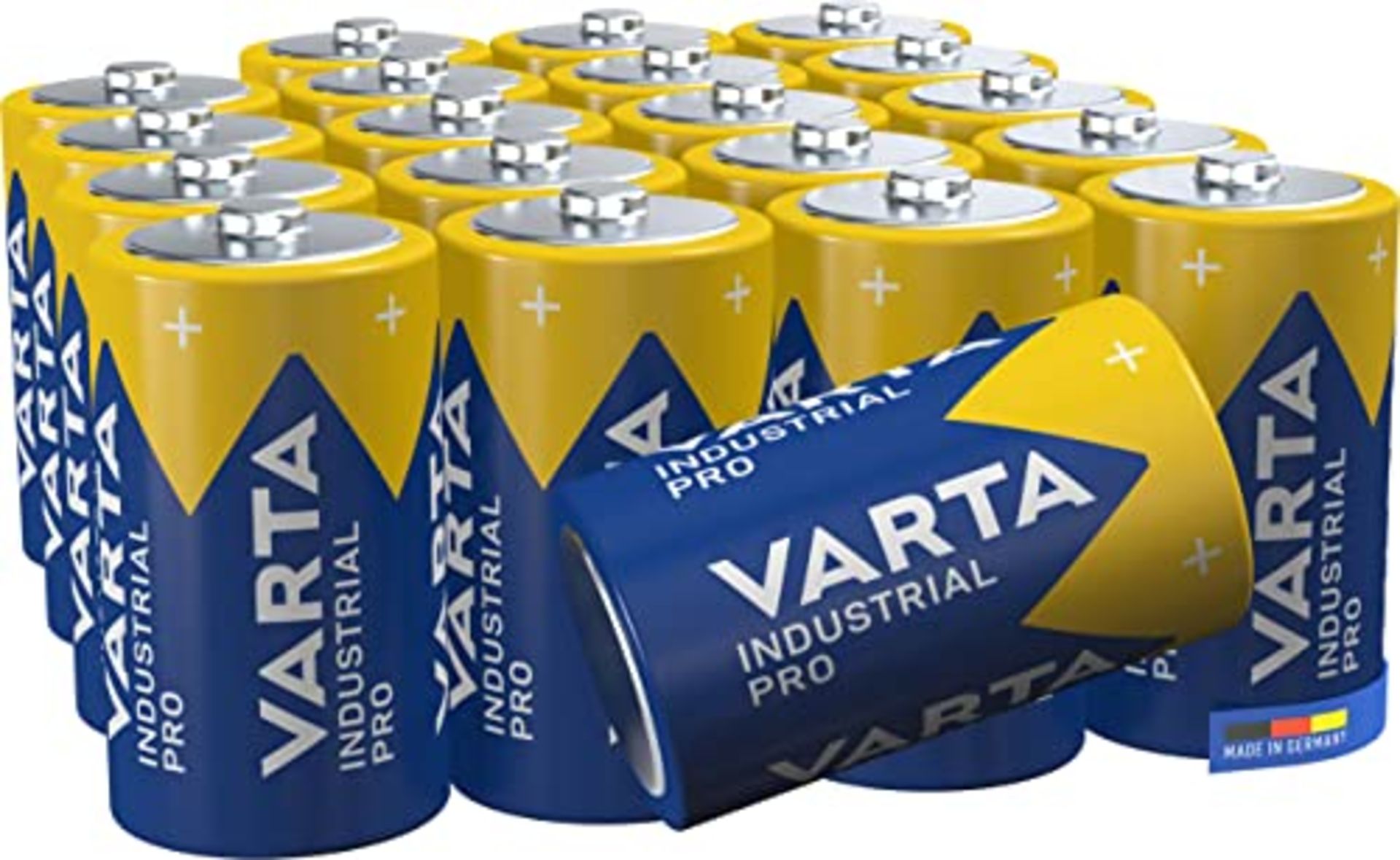 VARTA Batteries D Mono, 20 pieces, Industrial Pro, Alkaline Battery, 1.5V, Value Pack,