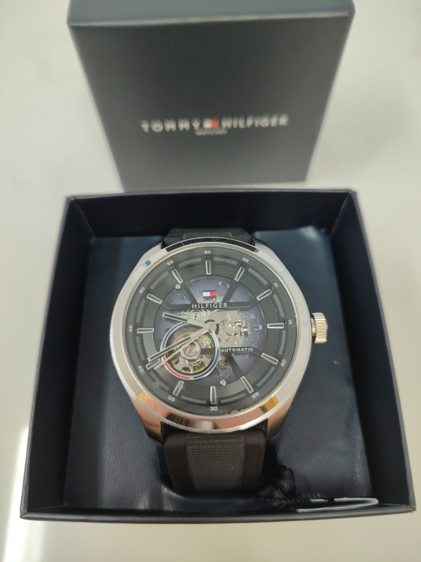 RRP £123.00 Tommy Hilfiger automatic watch for men with black silicon strap - 1791886 - Image 2 of 3