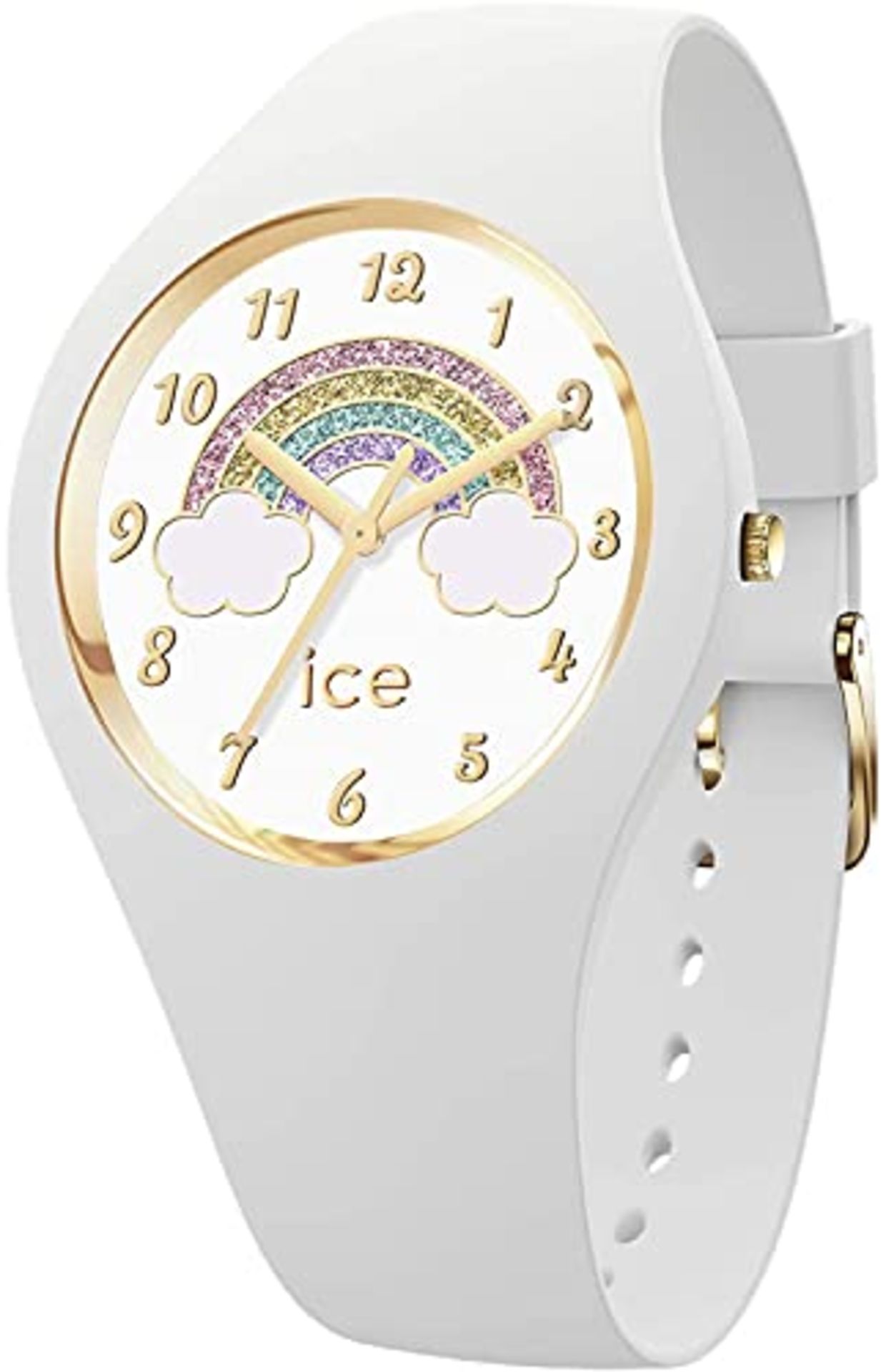 RRP £53.00 ICE-WATCH - Ice Fantasia Rainbow White - White Watch for Girls with Silicone Strap - 0