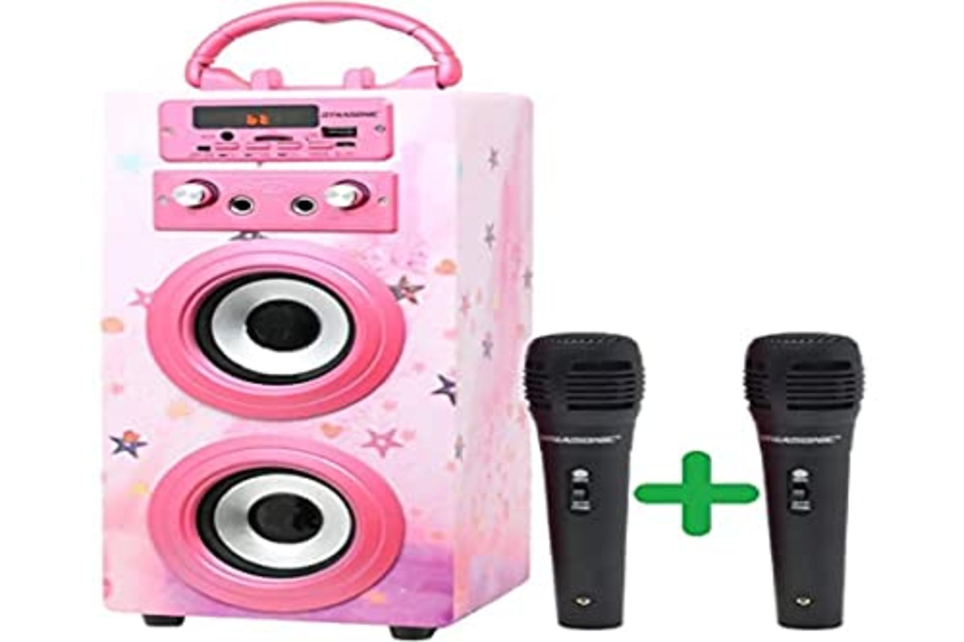 RRP £59.00 DYNASONIC (3rd generation - Portable Bluetooth speaker for karaoke with included micro