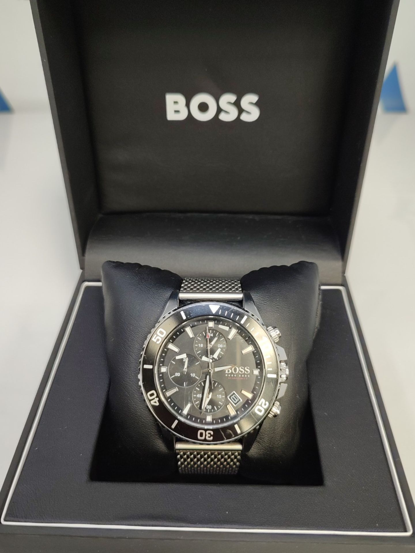 RRP £268.00 BOSS Chronograph Quartz Watch for Men with Silver Stainless Steel Mesh Bracelet - 1513 - Image 2 of 3