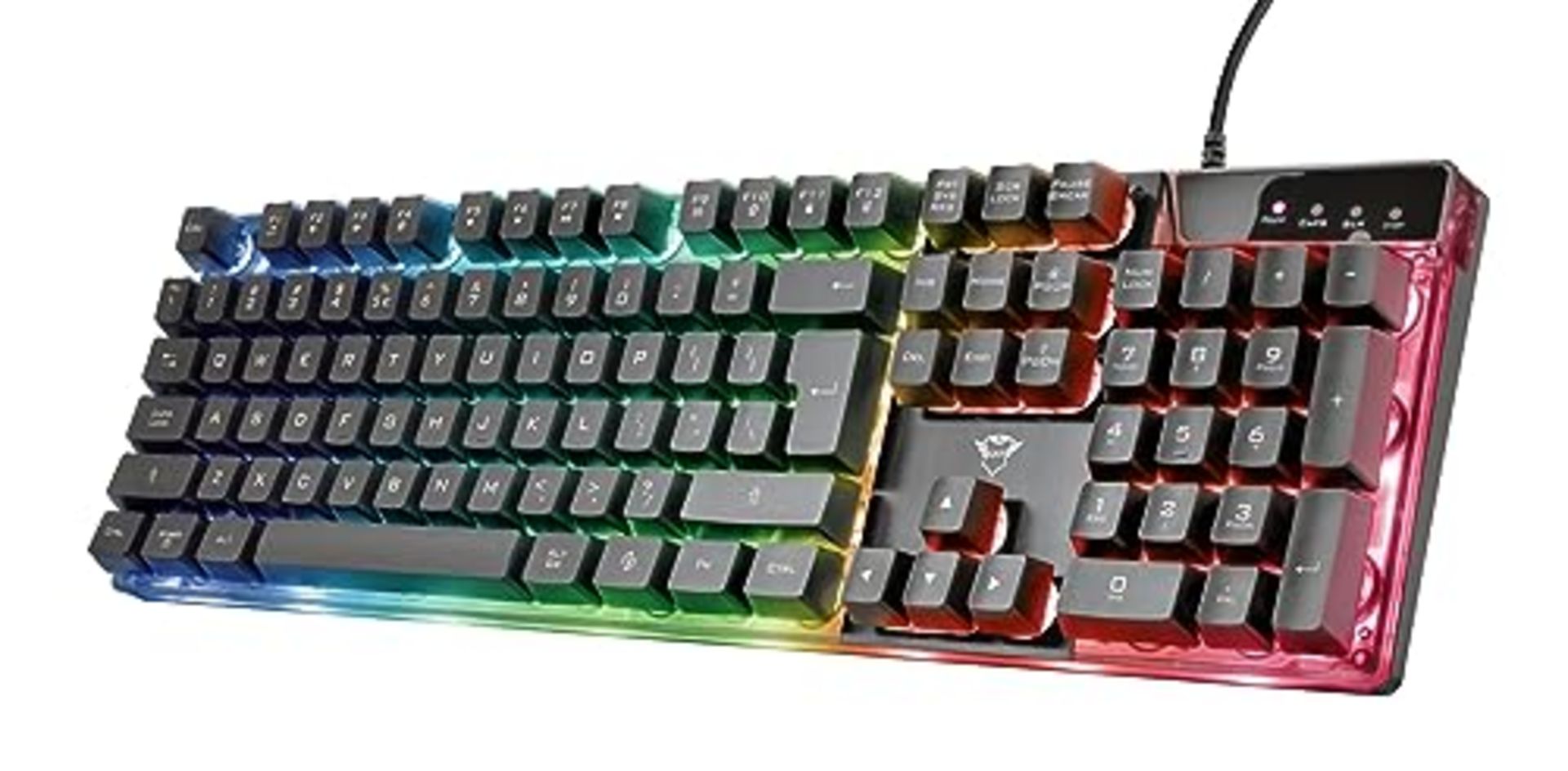 Trust Gaming GXT 835 Azor Wired Gamer Keyboard French AZERTY, Rainbow LED Lighting, Ga