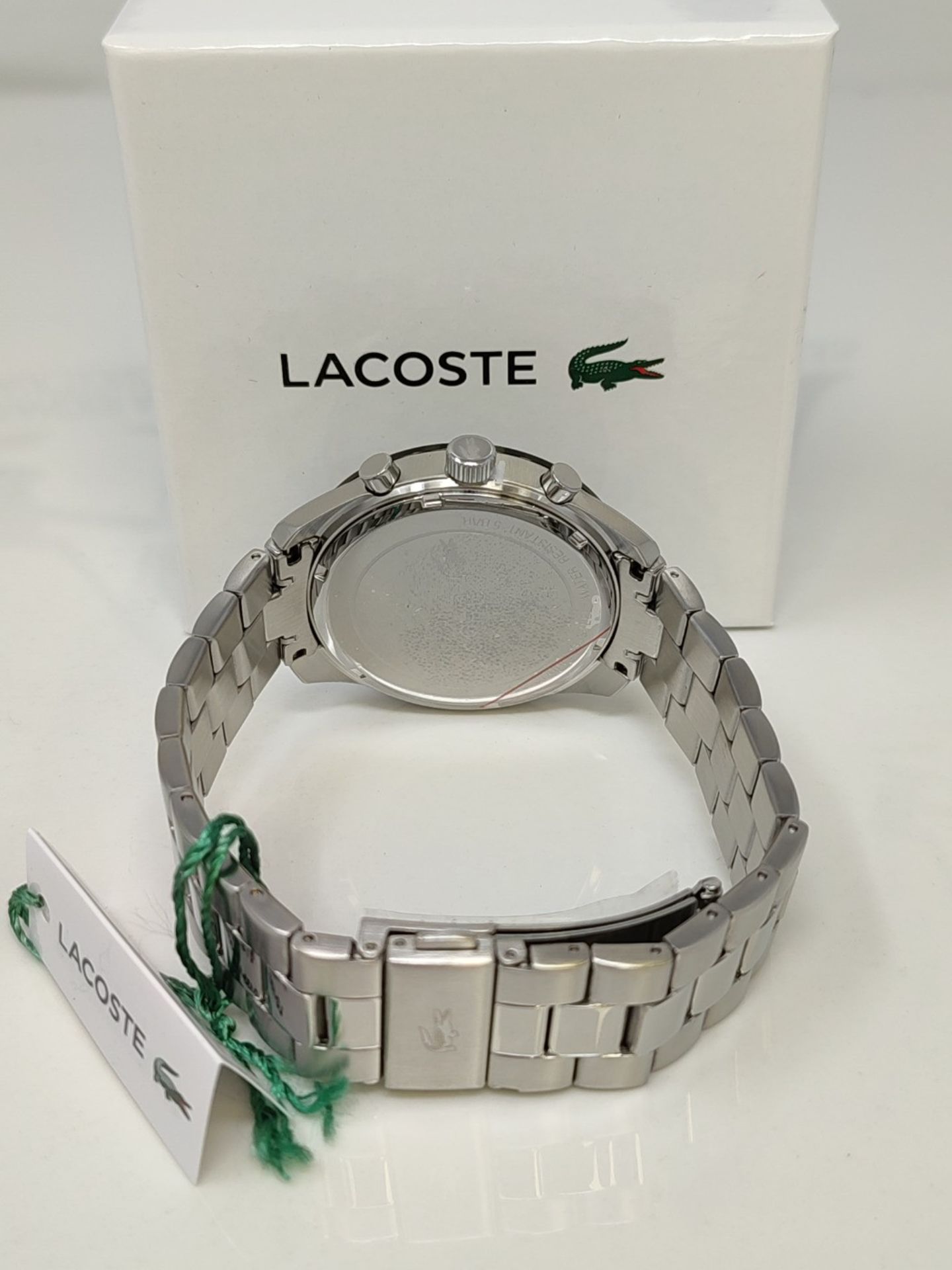 RRP £143.00 Lacoste Chronograph Quartz Watch for Men with Silver Stainless Steel Bracelet - 201107 - Image 3 of 3