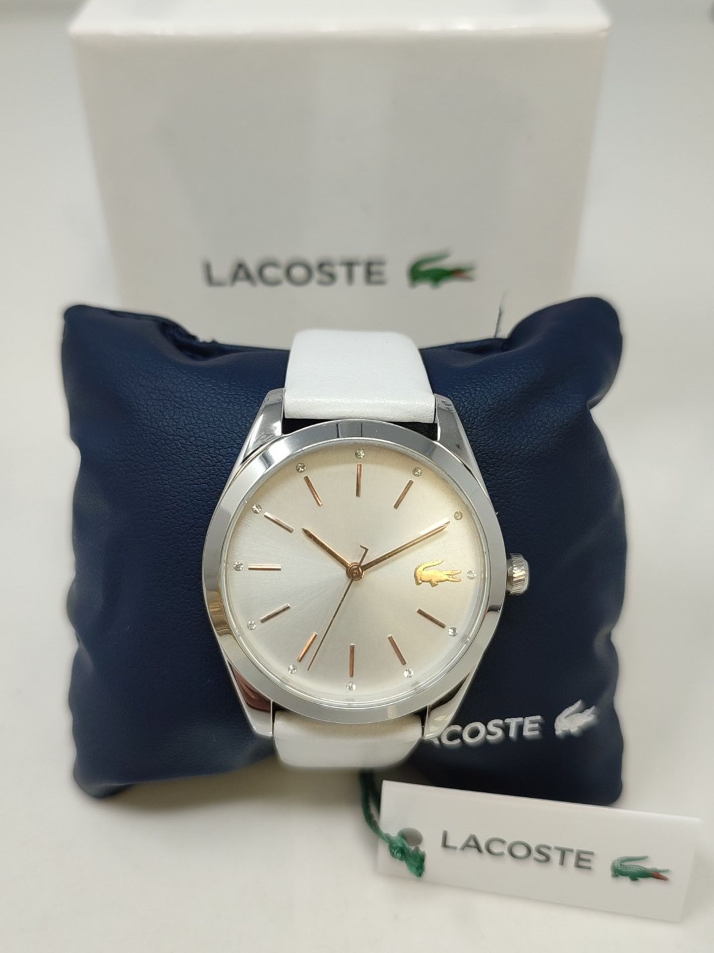 RRP £119.00 Lacoste analog quartz watch for women with white leather strap - 2001159 - Image 2 of 3