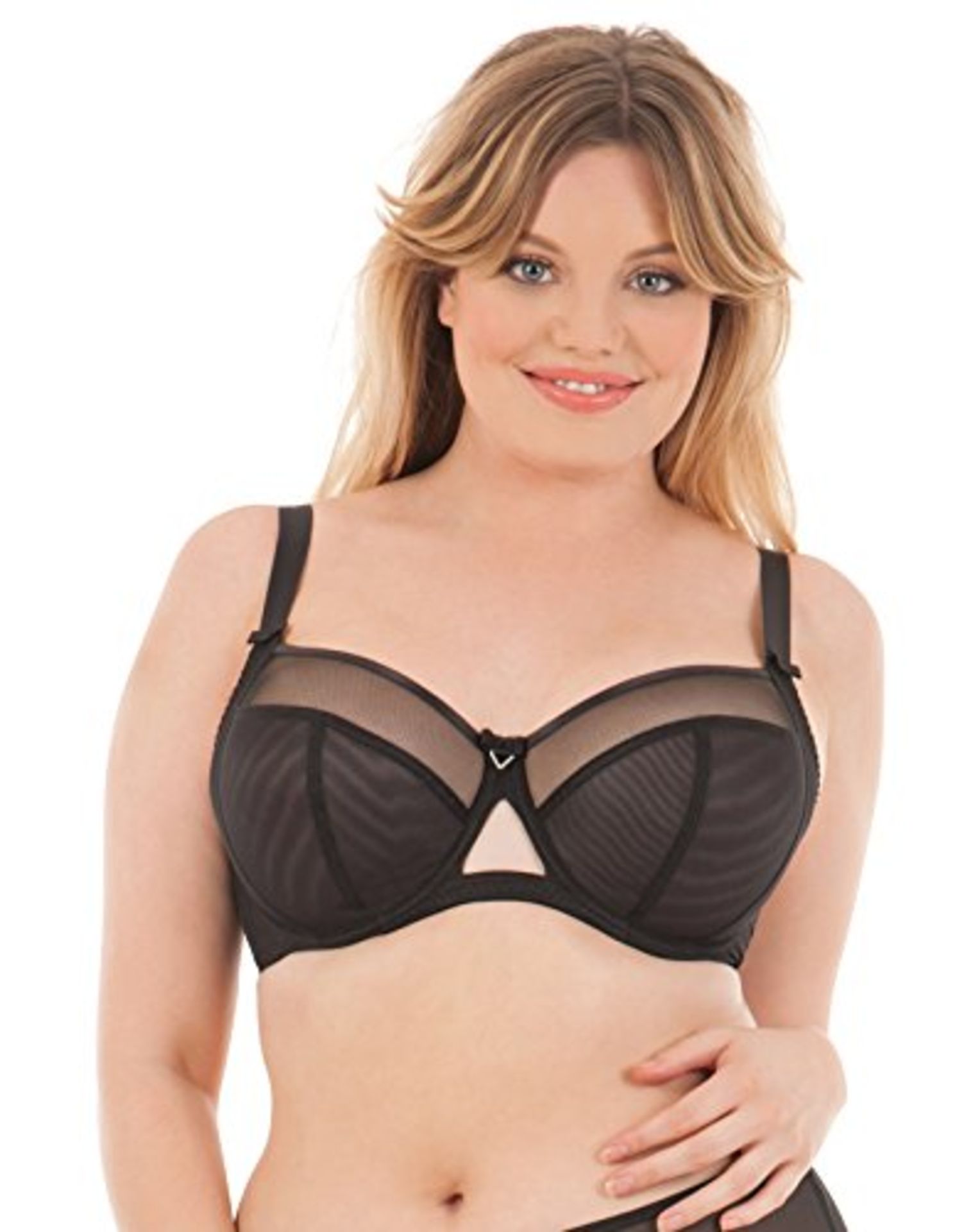 Curvy Kate Women's Victory Balconette Everyday Bra, Sheer, Black, 80G