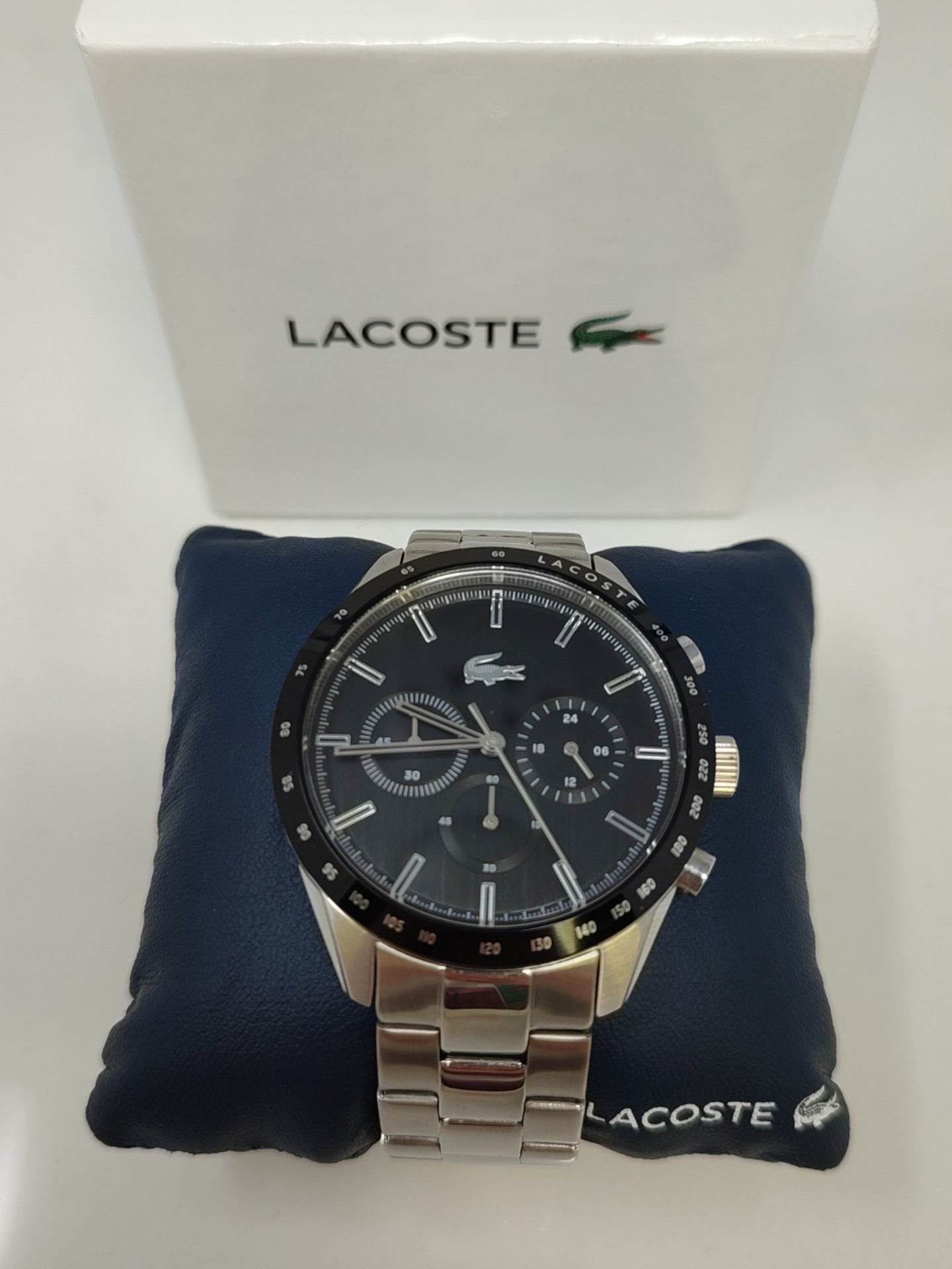 RRP £152.00 Lacoste Quartz Chronograph Watch for Men with Silver Stainless Steel Bracelet - 201107 - Image 2 of 3