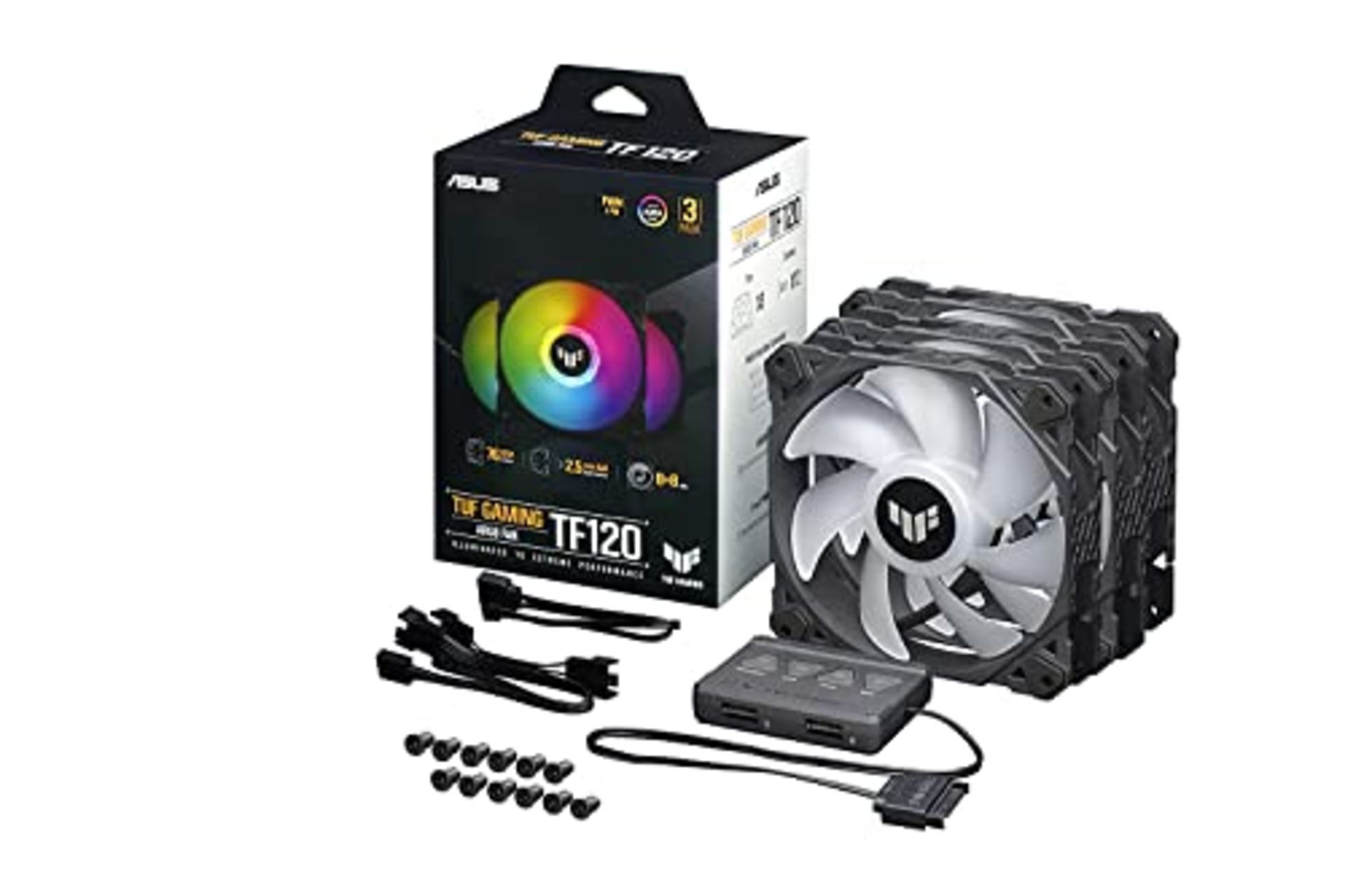 RRP £59.00 ASUS TUF Gaming TF120 120mm ARGB - Pack of 3 chassis fans Intel (Advanced fluid dynami