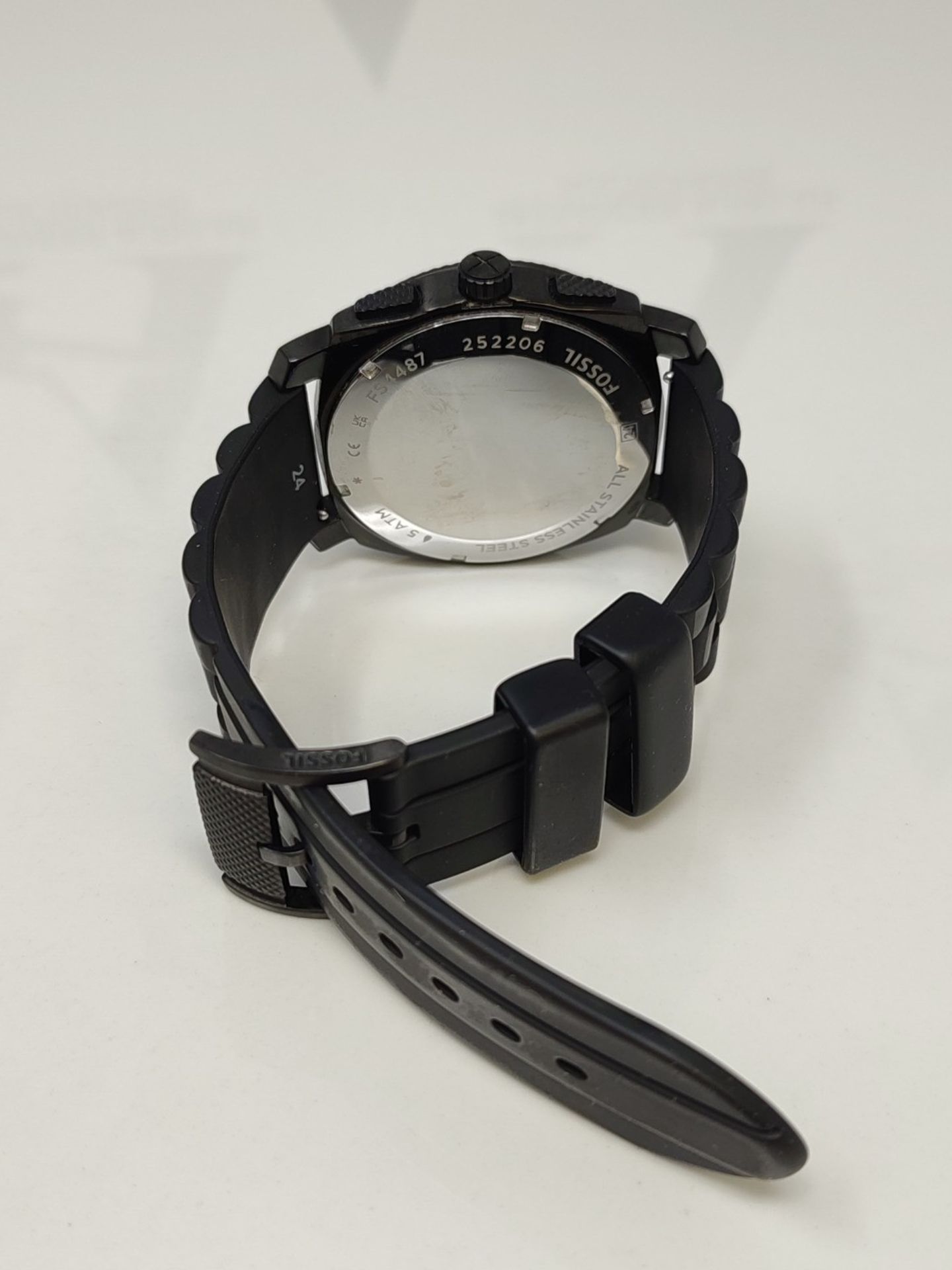 RRP £126.00 Fossil men's watch, 45mm case size, quartz chronograph movement, silicone strap - Image 3 of 3