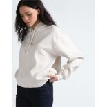 RRP £59.00 Calvin Klein Women's Gradient Hooded Sweatshirt with Hood, White (Ivory), L