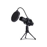 NK USB Condenser Microphone - Microphone with tripod and pop filter for PC/Mac/PS4-5,