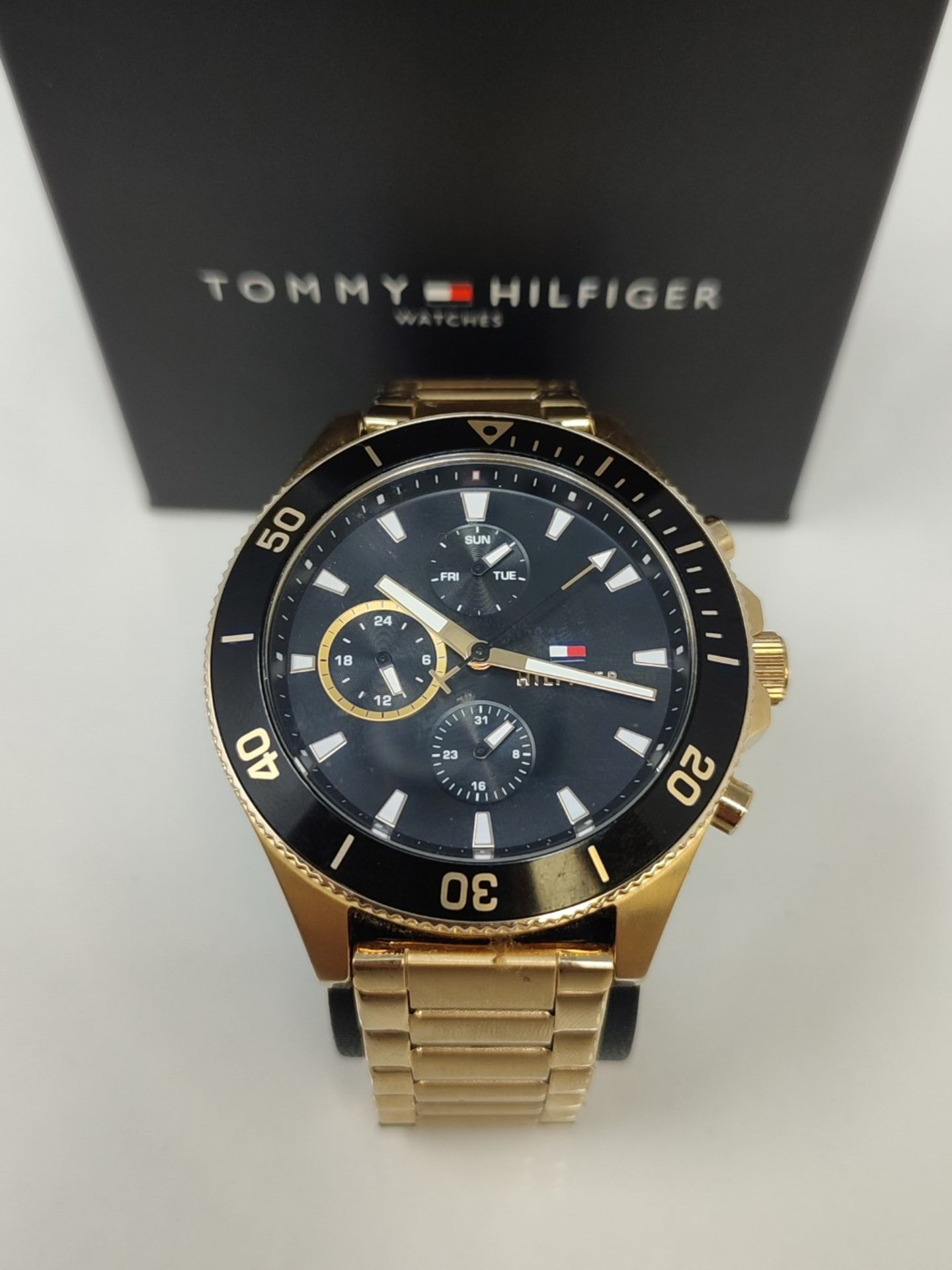 RRP £153.00 Tommy Hilfiger Multi Dial Quartz Watch for Men with Gold-Tone Stainless Steel Bracelet - Image 2 of 3