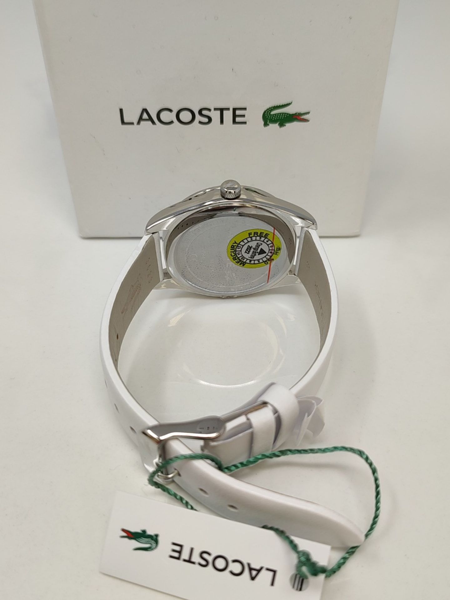RRP £119.00 Lacoste analog quartz watch for women with white leather strap - 2001159 - Image 3 of 3