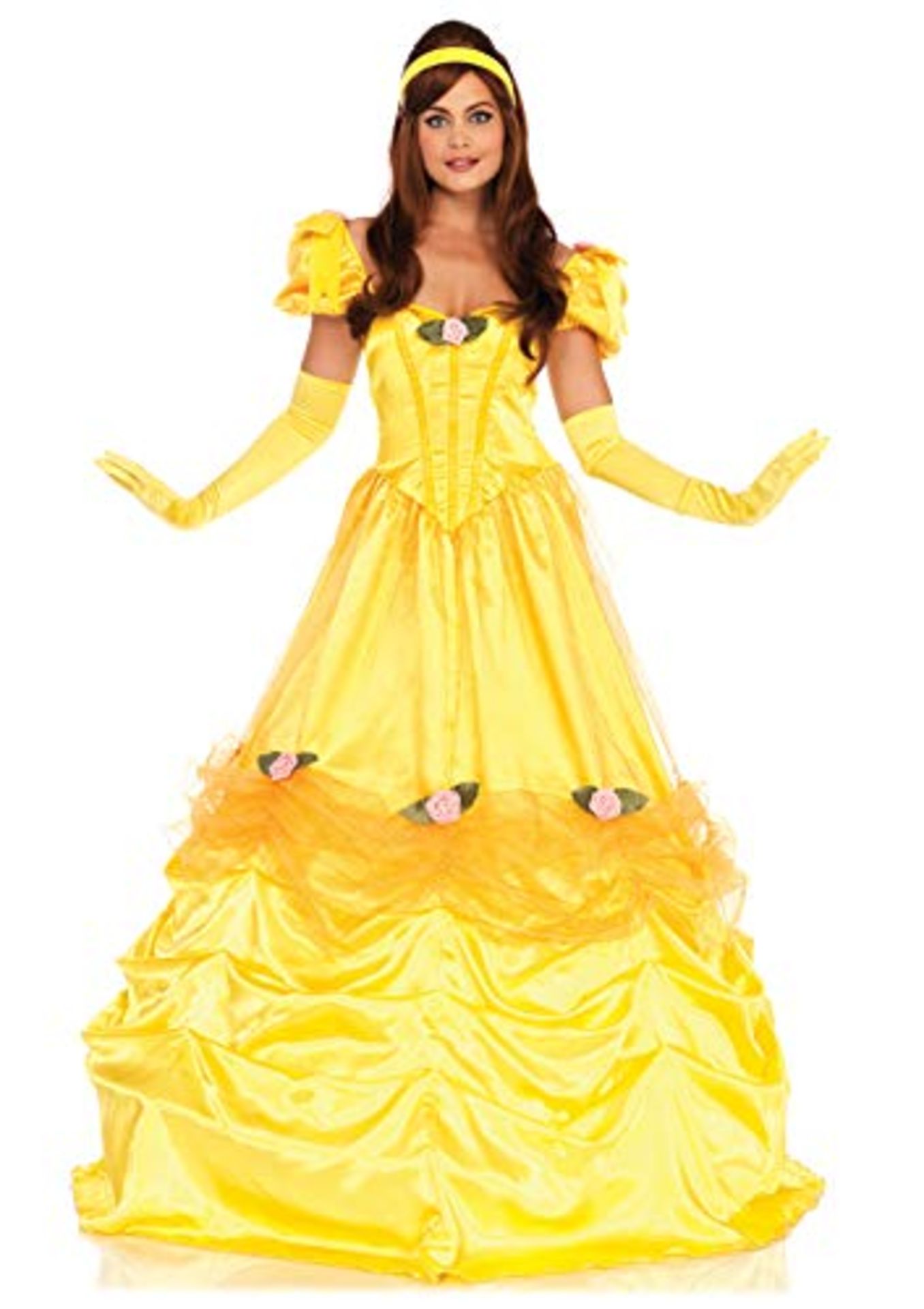 RRP £72.00 LEG AVENUE Women's Deluxe Belle Of The Ball Costume, Yellow, S EU