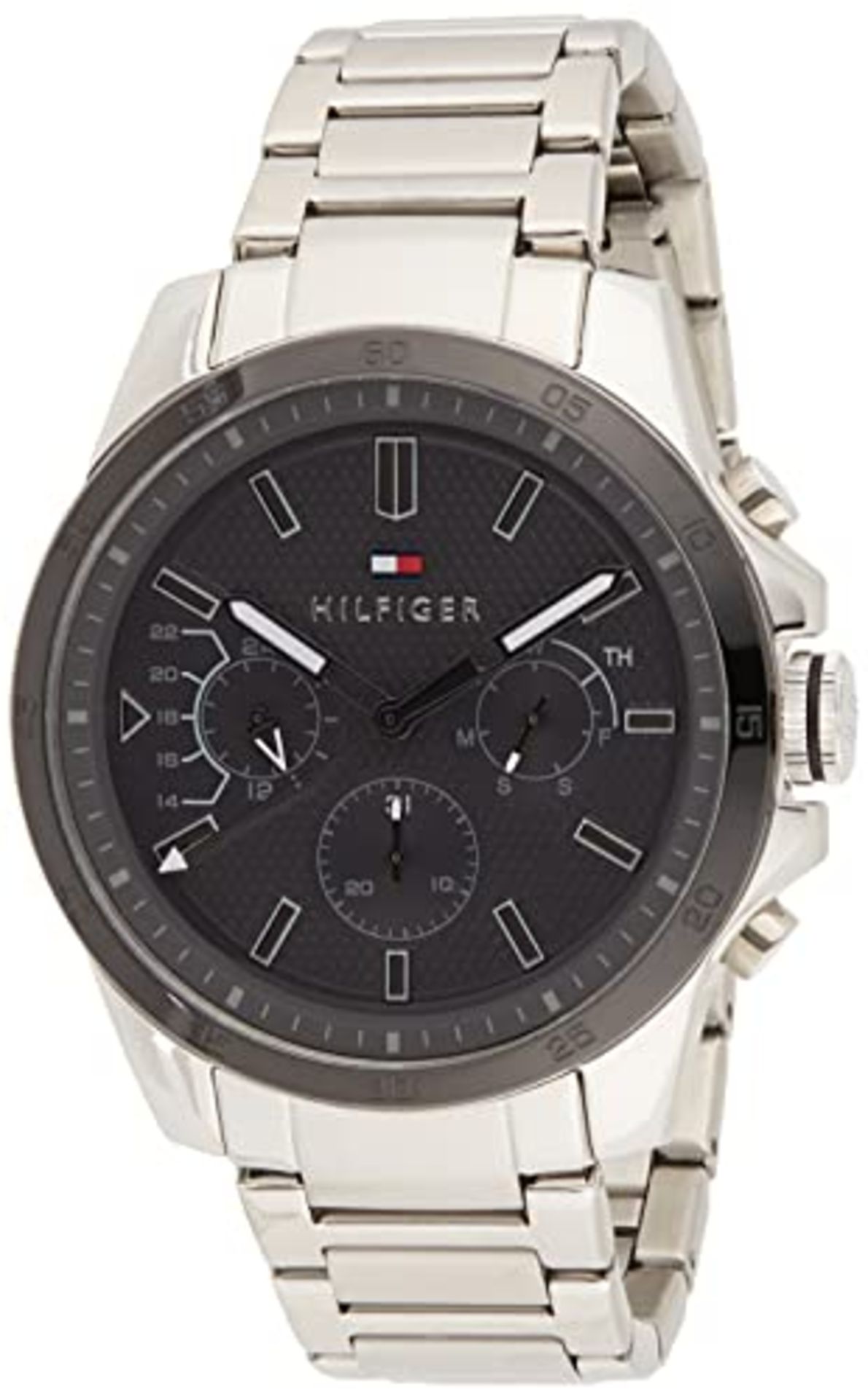 RRP £136.00 Tommy Hilfiger Mens Multi dial Quartz Watch with Stainless Steel Strap 1791564