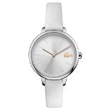 RRP £119.00 Lacoste analog quartz watch for women with white leather strap - 2001159