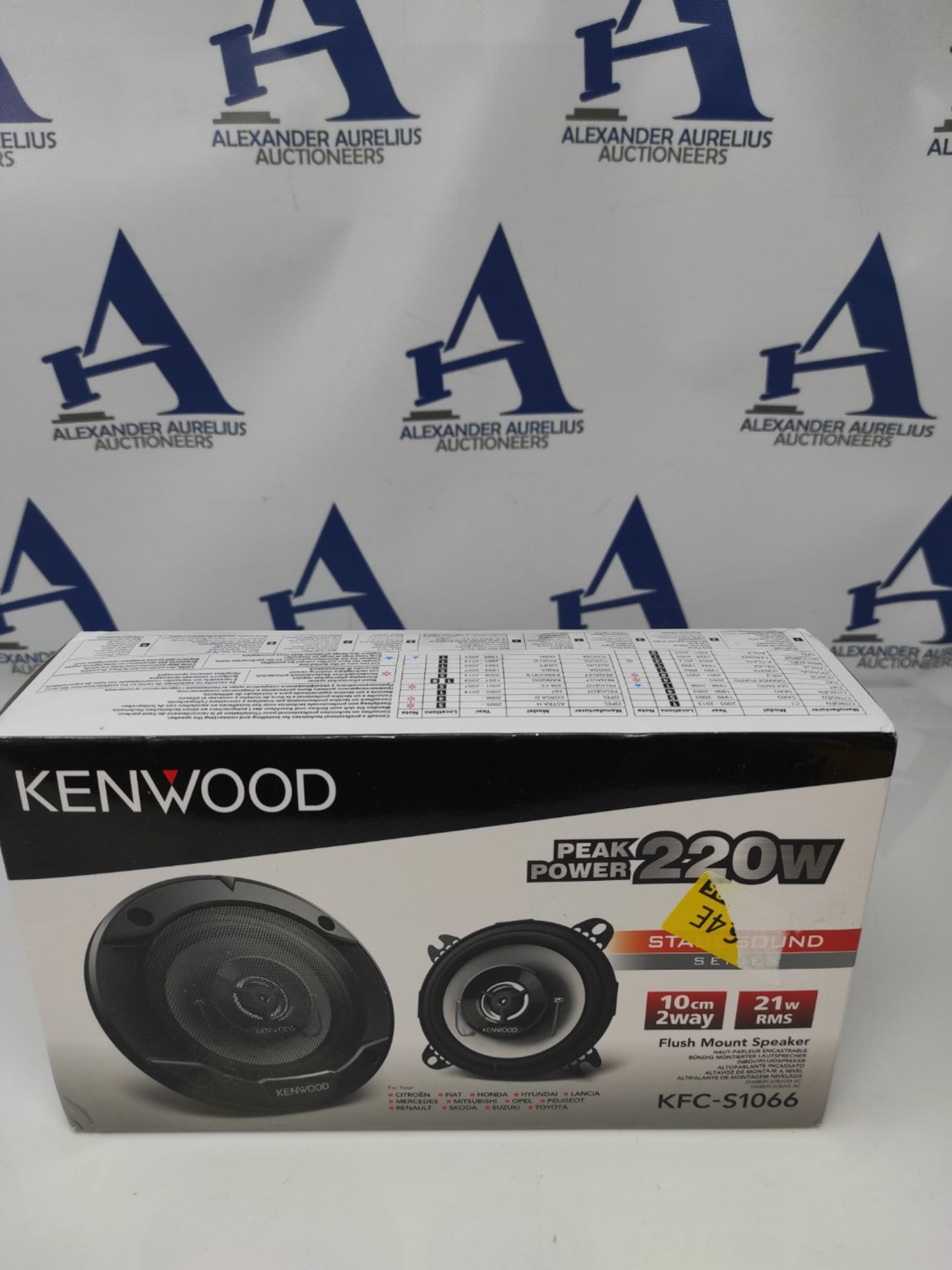 Kenwood, KFC-S1066 Stage Sound series 2-way speaker system, Peak power 220W, flush mou - Image 2 of 3
