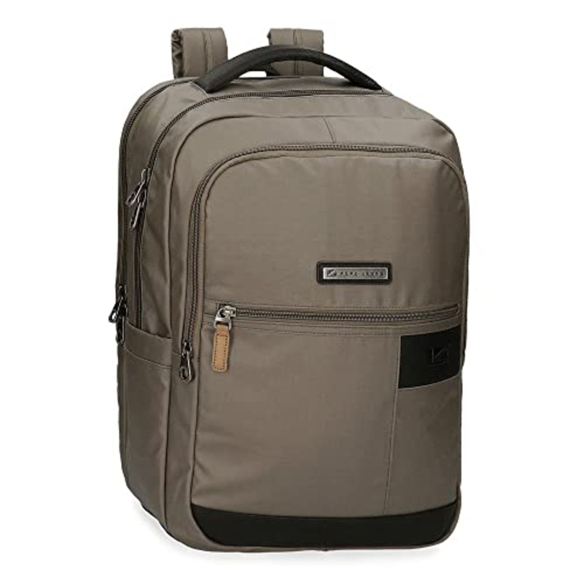 RRP £60.00 Pepe Jeans Bremen Laptop Backpack, double, adjustable, 15.6 inch, brown, 31 x 44 x 15