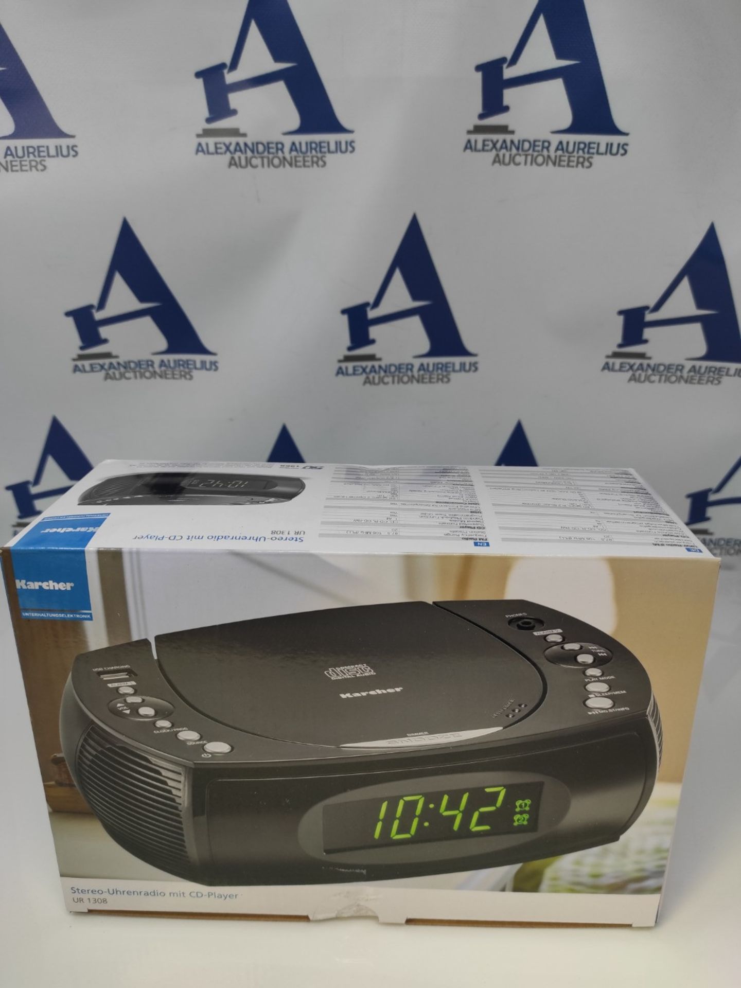 Karcher UR 1308 - Alarm clock with CD player and radio (FM), alarm clock with two adju - Image 2 of 3
