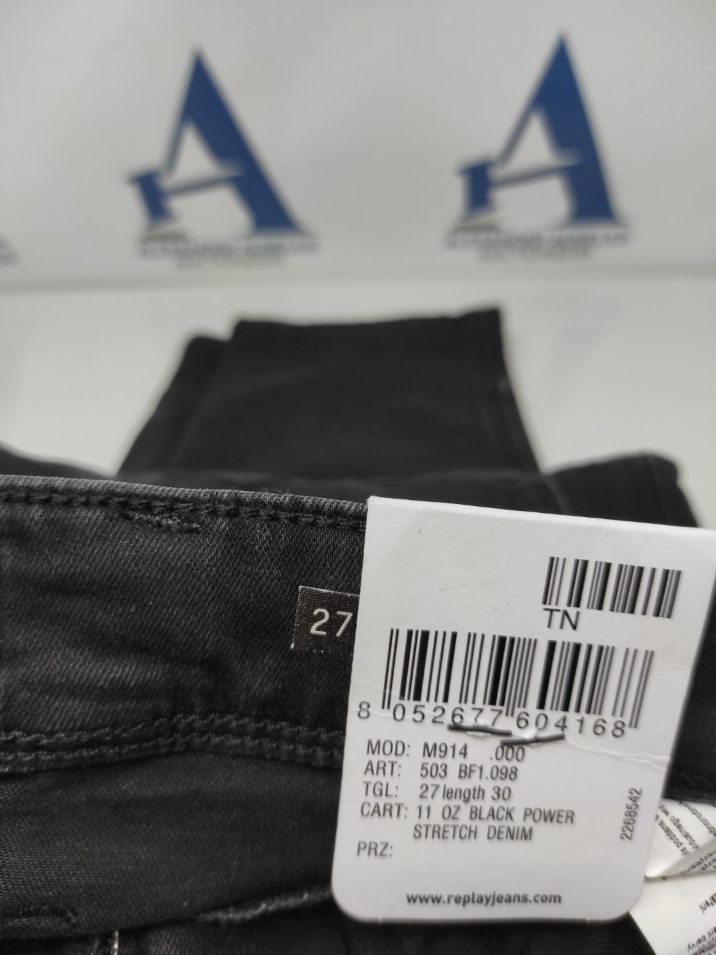 REPLAY Anbass Jeans, Black (098 Black), 27W / 30L Men - Image 3 of 3