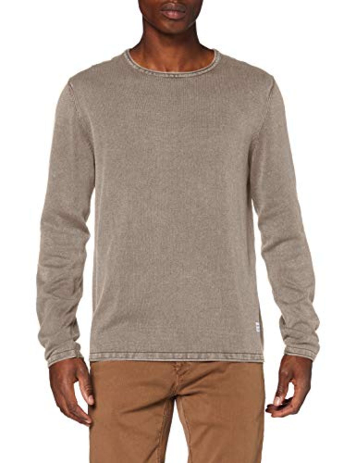 JACK & JONES Men's Jjeleo Knit Crew Neck Noos Pullover, Crockery, M EU