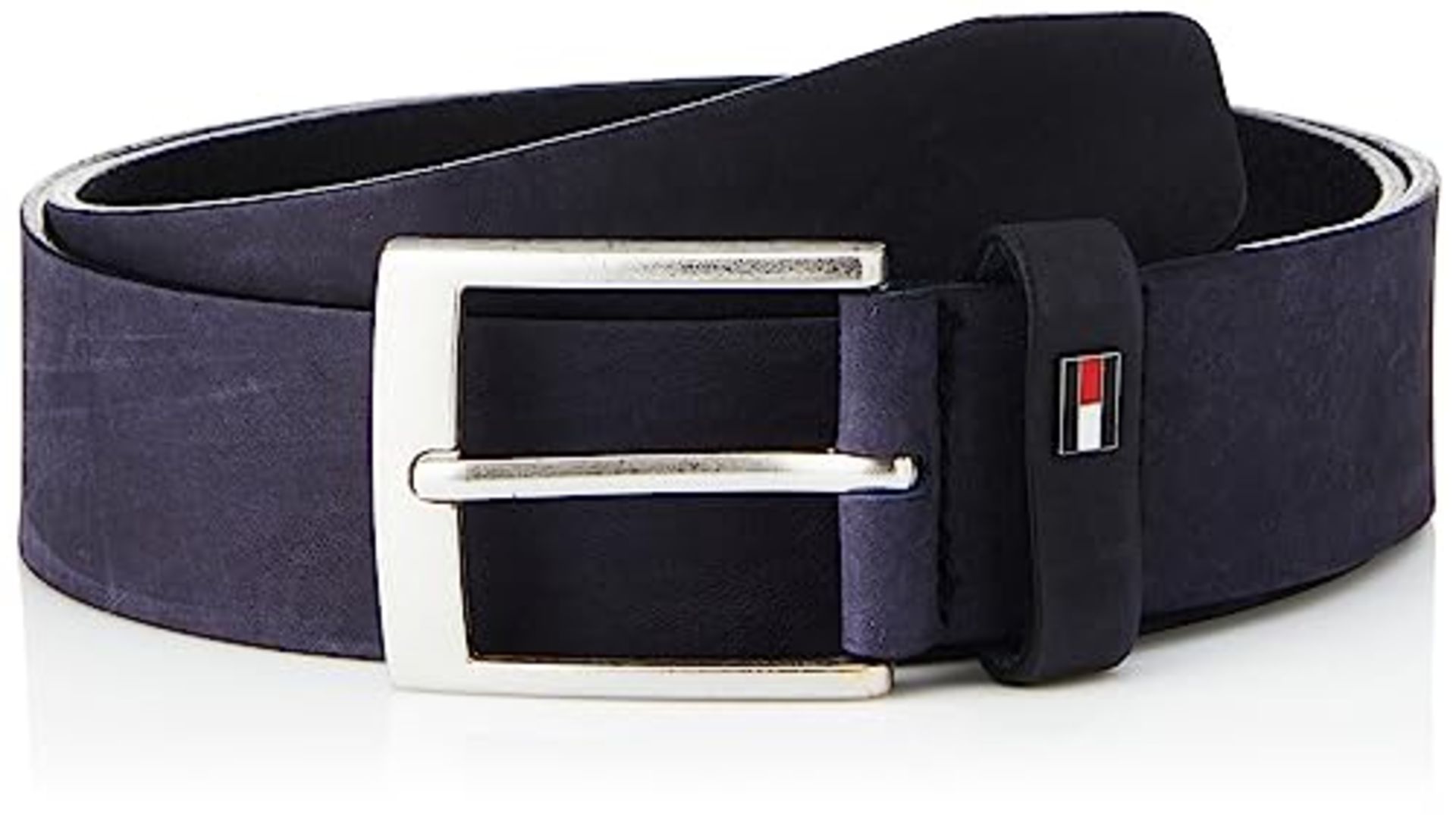 Tommy Hilfiger Men's Belt Adan 3.5 cm Nubuck Leather Belt, Blue (Space Blue), 95