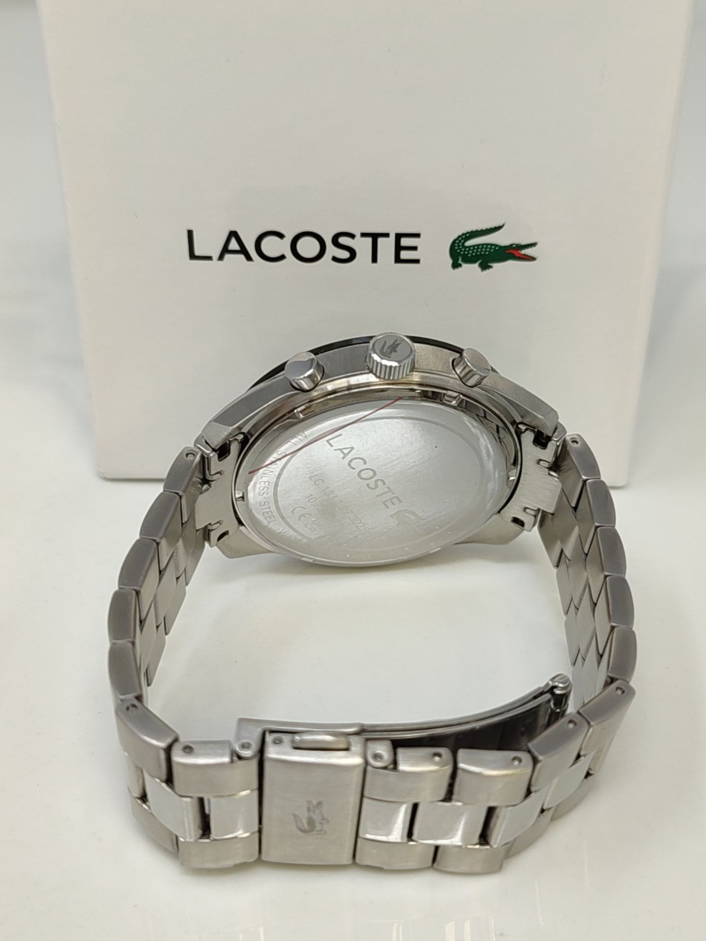 RRP £152.00 Lacoste Quartz Chronograph Watch for Men with Silver Stainless Steel Bracelet - 201107 - Image 3 of 3