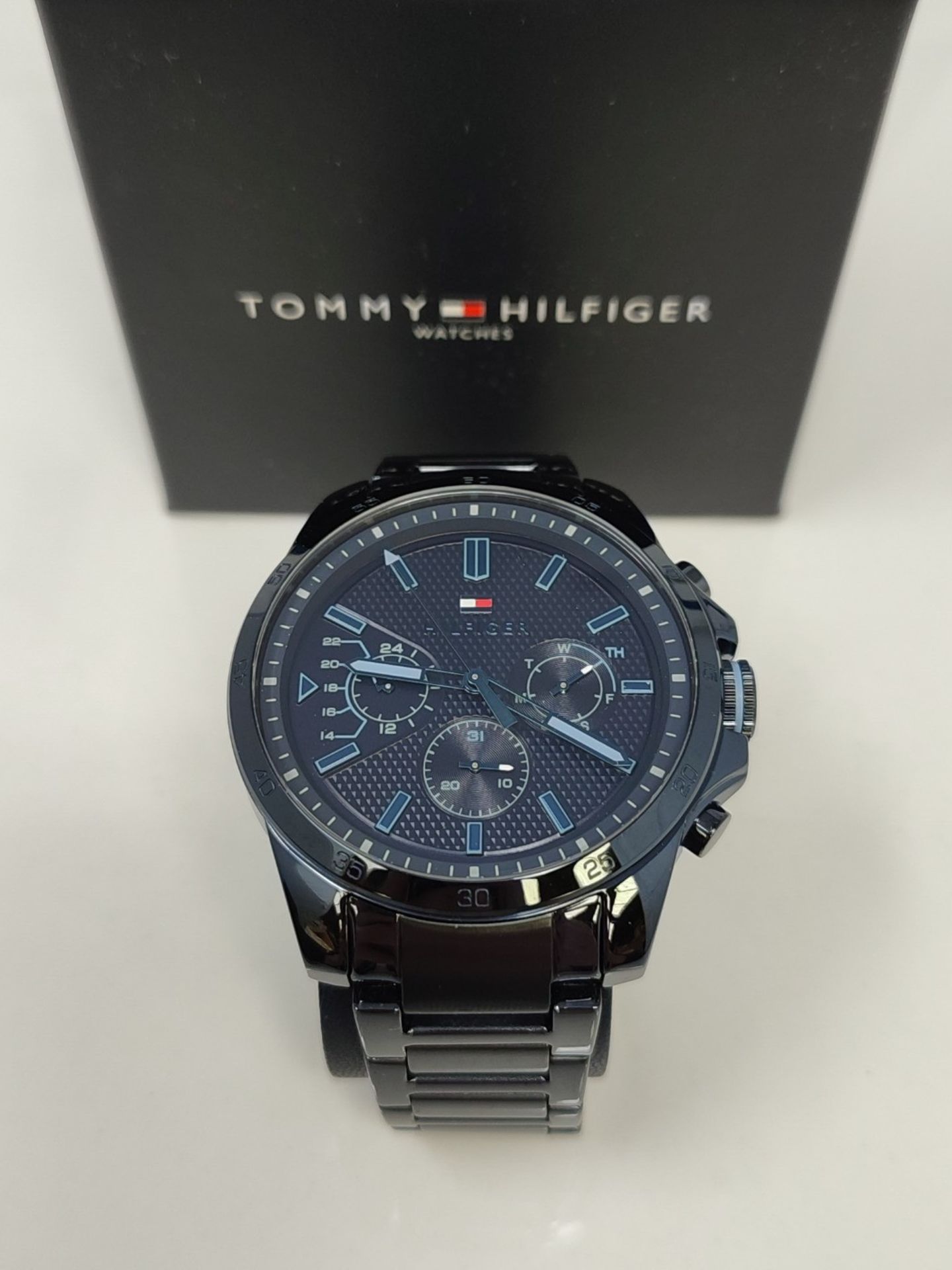 RRP £265.00 Tommy Hilfiger Analog Multifunction Quartz Watch for Men with Blue Stainless Steel Bra - Image 2 of 3