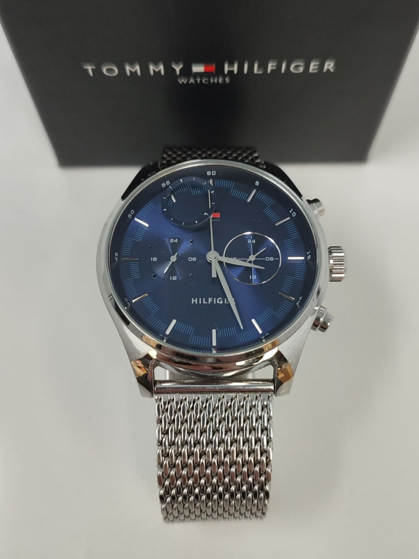 RRP £134.00 Tommy Hilfiger Multifunction Analog Quartz Watch for Men with Silver Stainless Steel M - Image 2 of 3