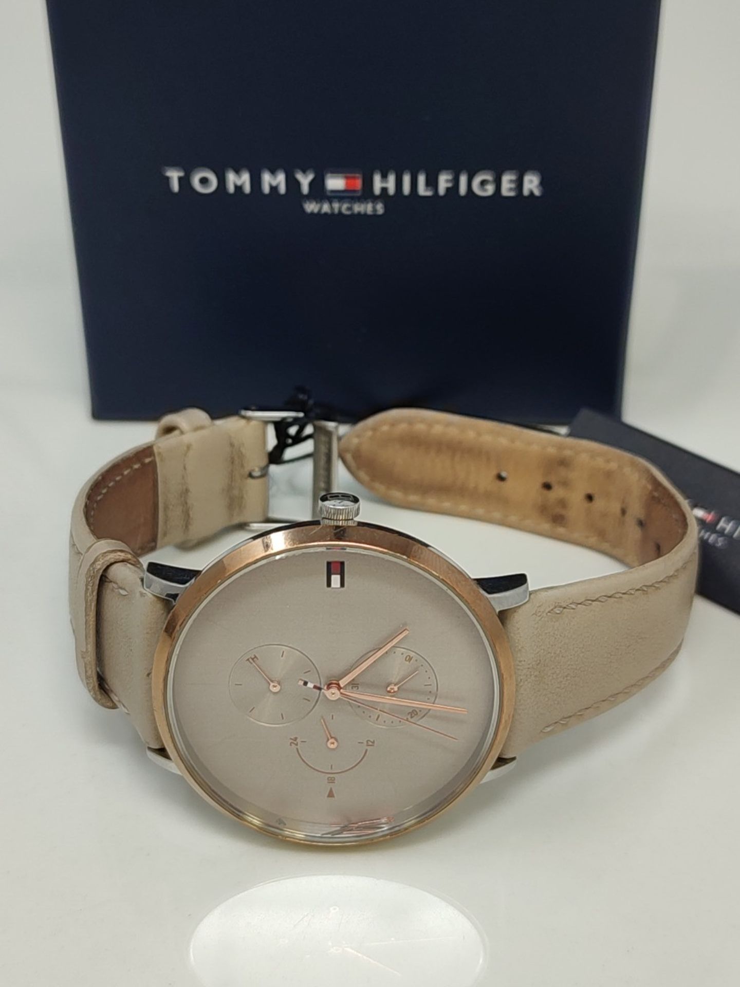 RRP £119.00 Tommy Hilfiger Multi Dial Quartz Watch for Women with Grey Leather Strap - 1781946 - Image 2 of 3