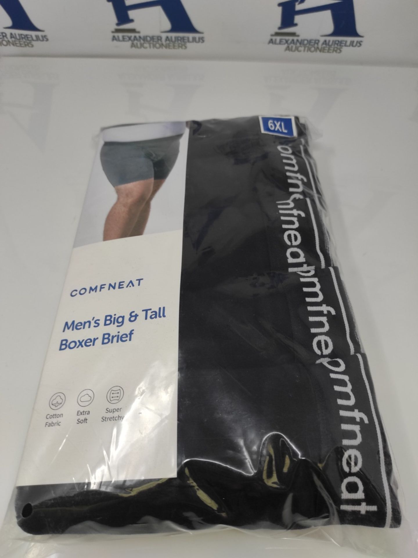 Comfneat Men's 5-Pack Big & Tall Boxer Shorts Cotton Elastane 3XL-7XL Underwear with F