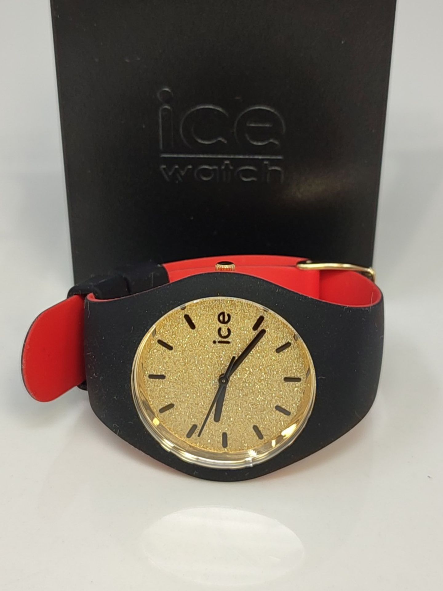 RRP £54.00 Ice-Watch - ICE loulou Gold Glitter - Black women's watch with silicone strap - 007238 - Image 2 of 3