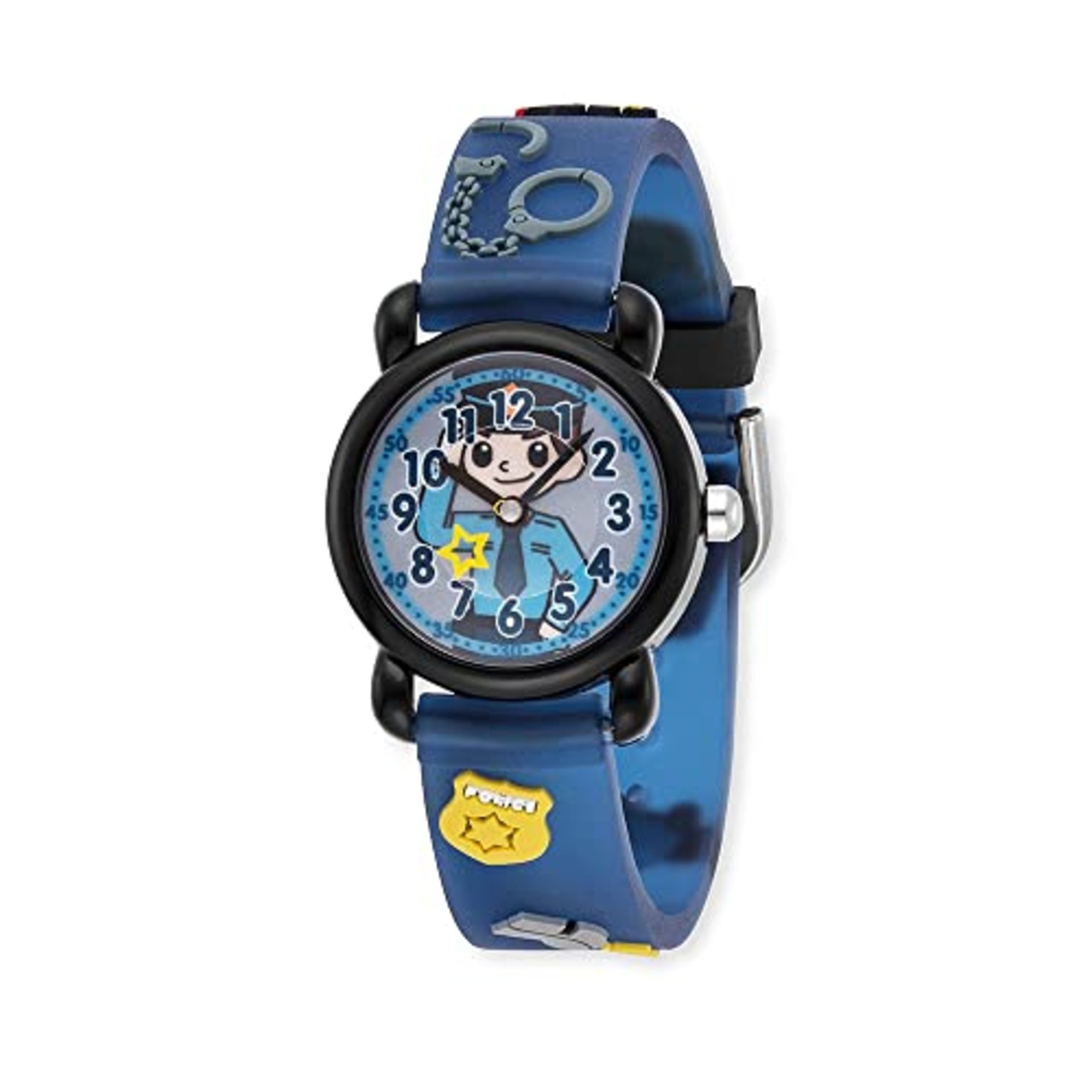 Heart angel analog wristwatch for children made of sturdy plastic with a soft plastic