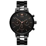 RRP £135.00 [CRACKED] MVMT Women's Analogue Quartz Watch with Stainless Steel Strap D-FC01-BL