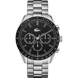 RRP £152.00 Lacoste Quartz Chronograph Watch for Men with Silver Stainless Steel Bracelet - 201107