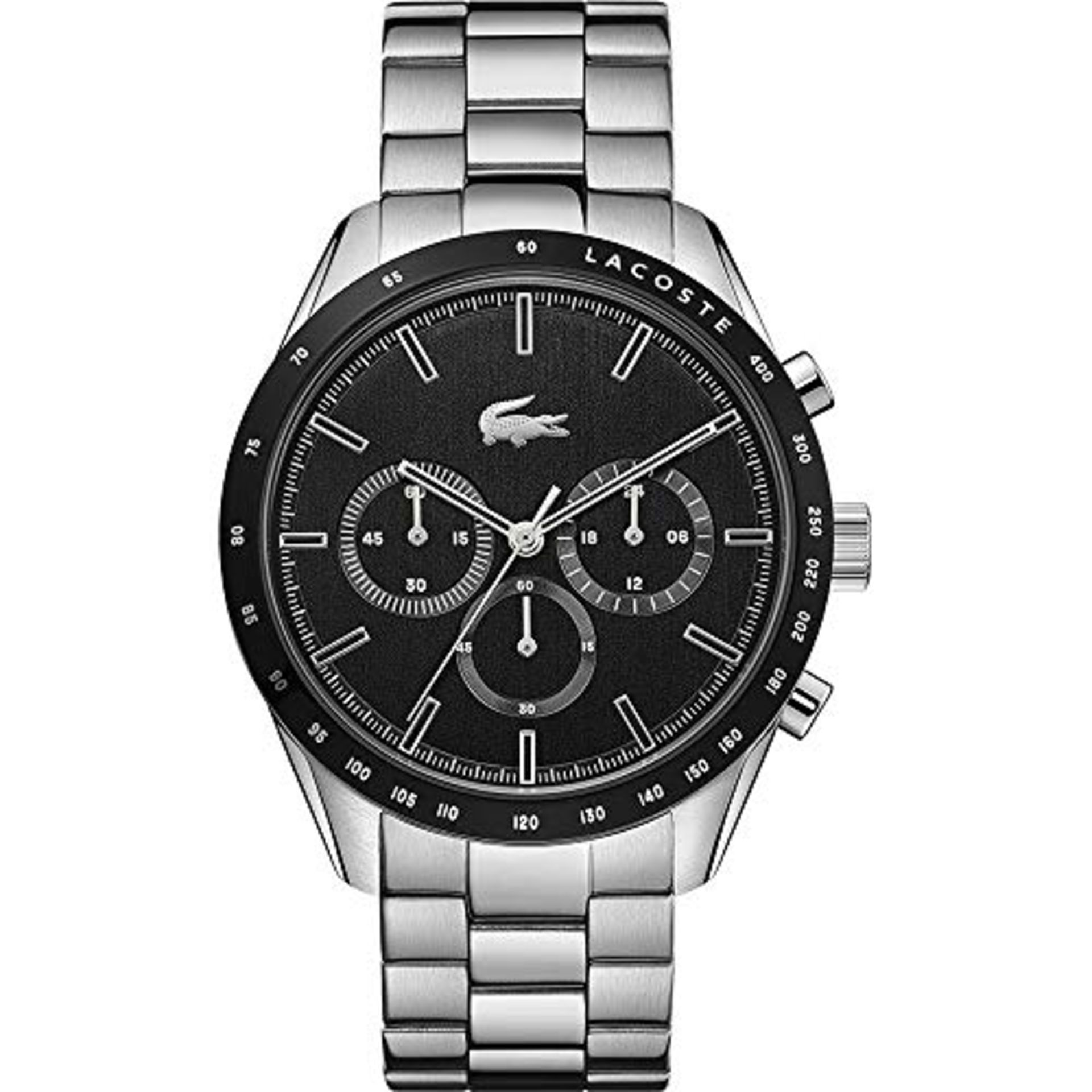 RRP £152.00 Lacoste Quartz Chronograph Watch for Men with Silver Stainless Steel Bracelet - 201107