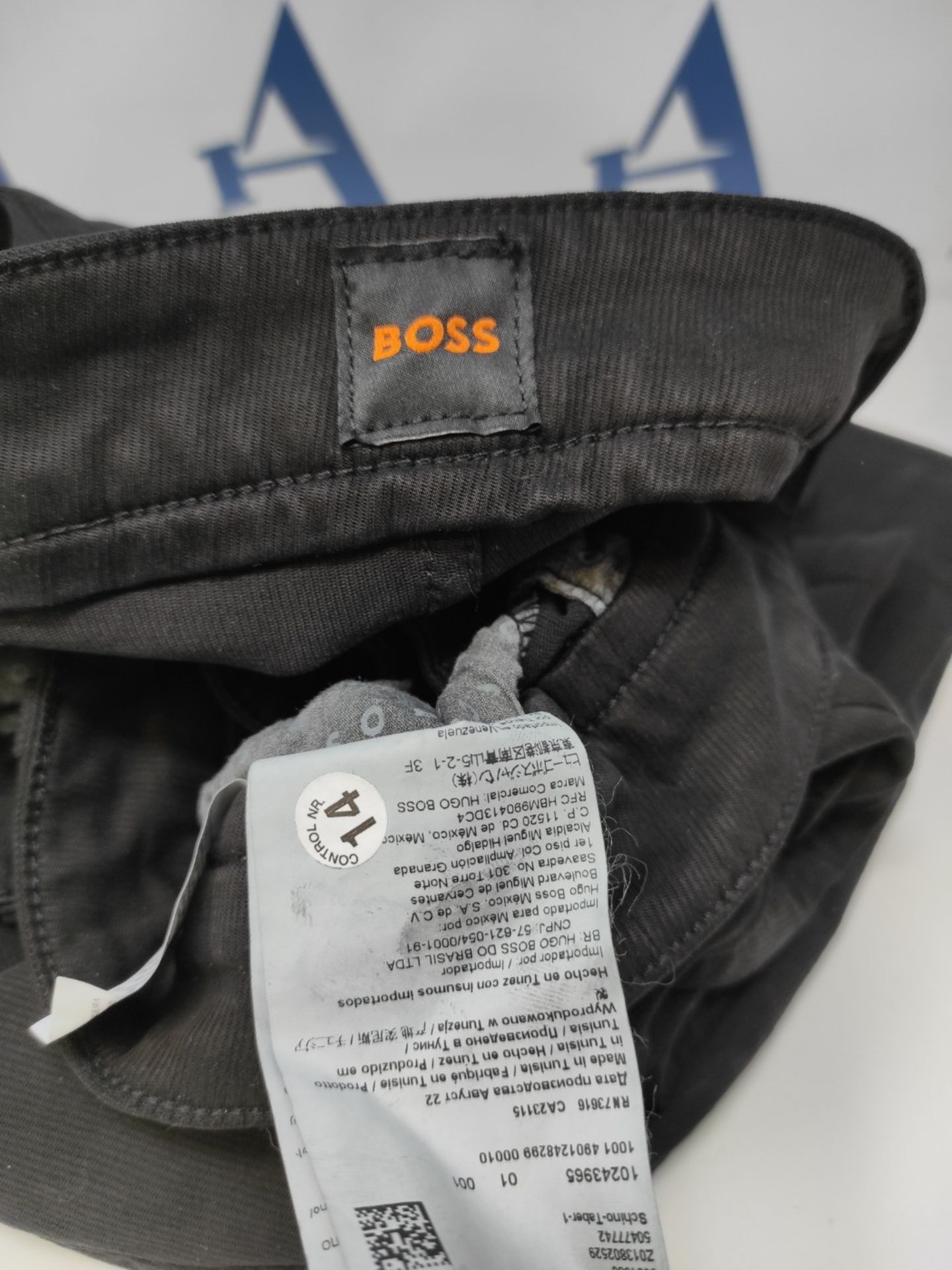 RRP £59.00 BOSS Schino-Taber-1 Trousers_Flat, Black, 42W x 34L Men - Image 3 of 3