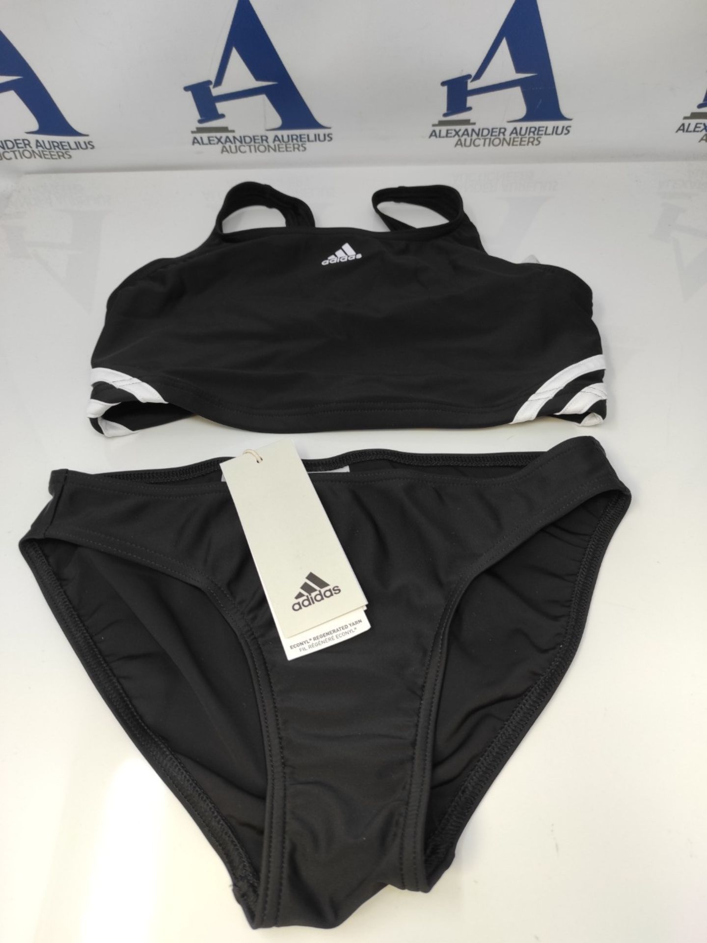 Adidas Ib6001 3S Bikini Swimsuit Girls Black - White 1415 - Image 2 of 3