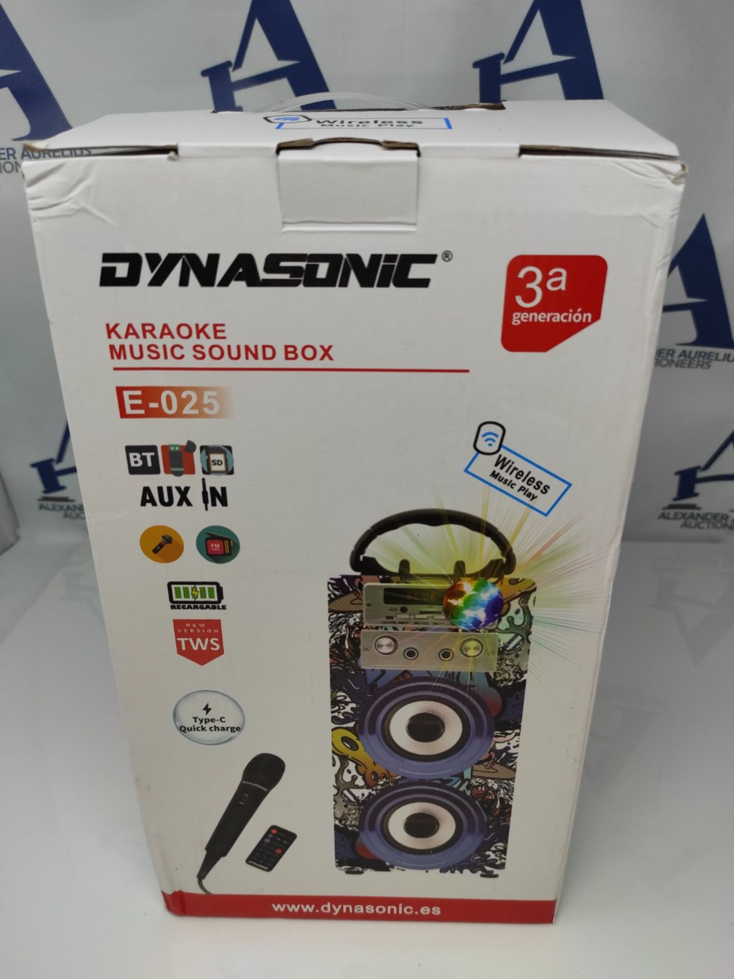 RRP £57.00 DYNASONIC Karaoke Speaker with microphone, original gifts for boys and girls, karaoke - Image 2 of 3