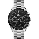 RRP £143.00 Lacoste Chronograph Quartz Watch for Men with Silver Stainless Steel Bracelet - 201107
