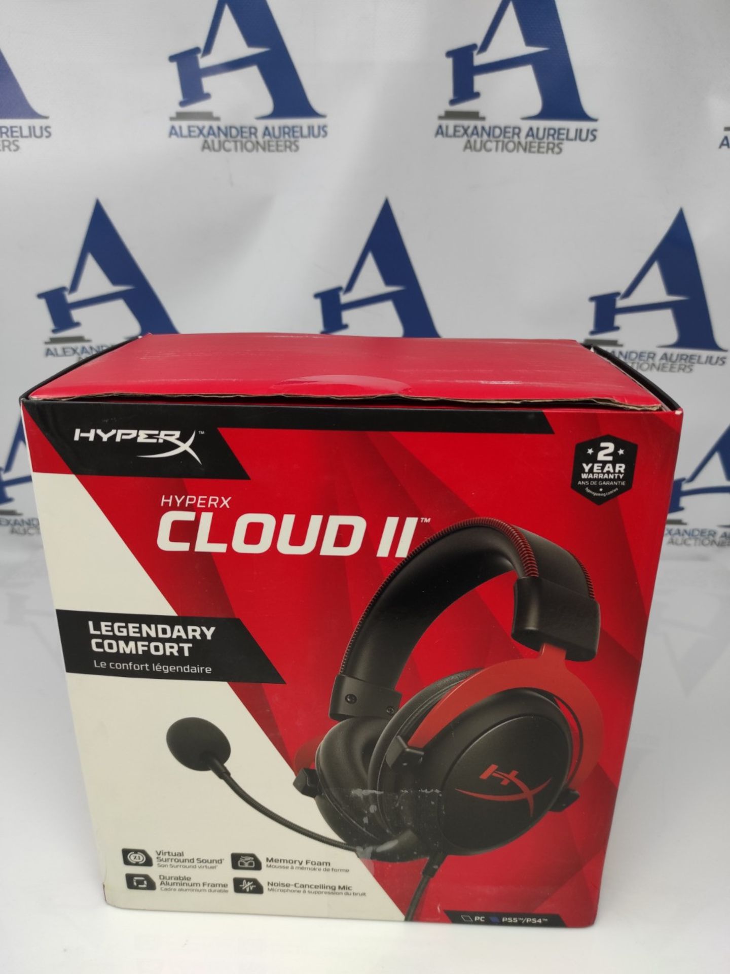 RRP £77.00 HyperX Cloud II - Gaming Headset with Microphone for PC/PS4/Mac, Red - Image 2 of 3
