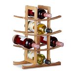 Relaxdays Wine Rack for 12 Bottles with 4 Levels, Bamboo, Natural Brown, 42.5 x 30 x 1