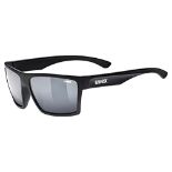 uvex LGL 29 - Sunglasses for women and men - mirrored - filter category 3 - black matt