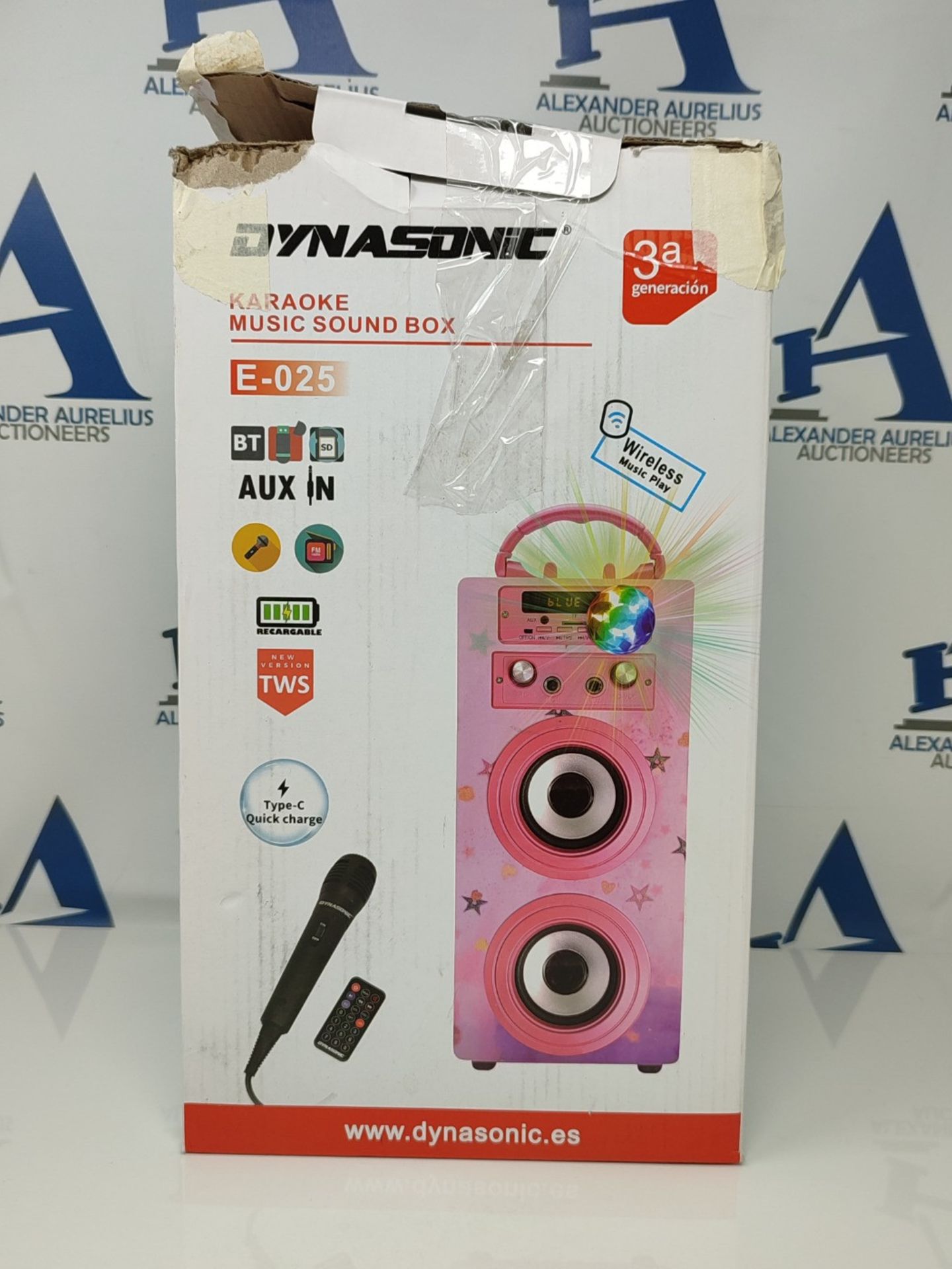 RRP £50.00 DYNASONIC - Portable Bluetooth speaker (3rd generation) with karaoke mode and micropho - Image 3 of 3