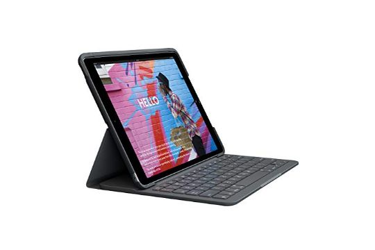 RRP £78.00 Logitech Slim Folio for iPad (7th, 8th, and 9th generation) Keyboard Case with Integra - Image 1 of 3