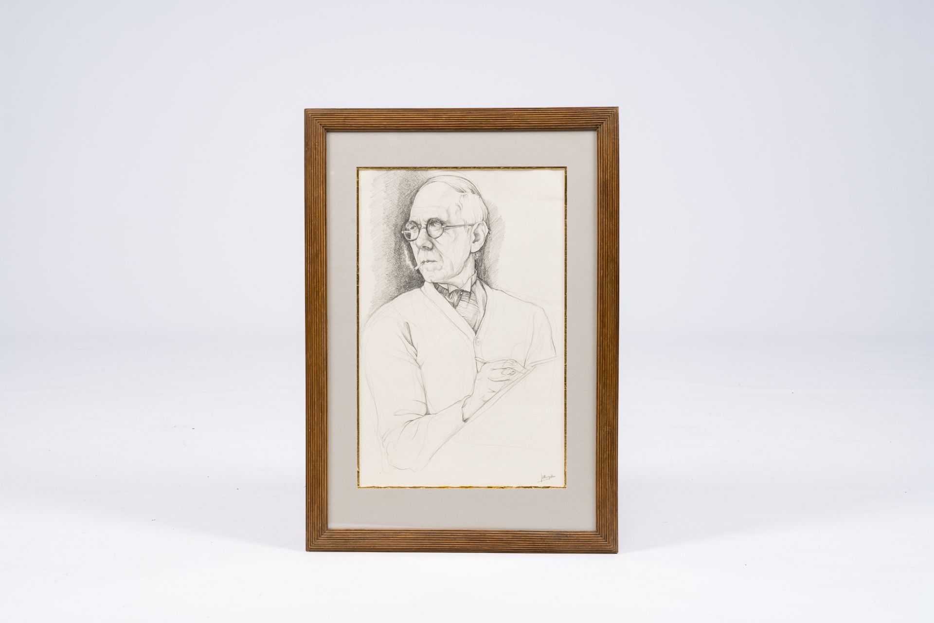 Jules De Bruycker (1870-1945): Self-portrait, pencil on paper - Image 2 of 5