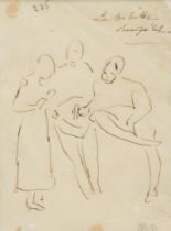 Felicien Rops (1833-1898): 'La bibitee du p'tit', ink on paper