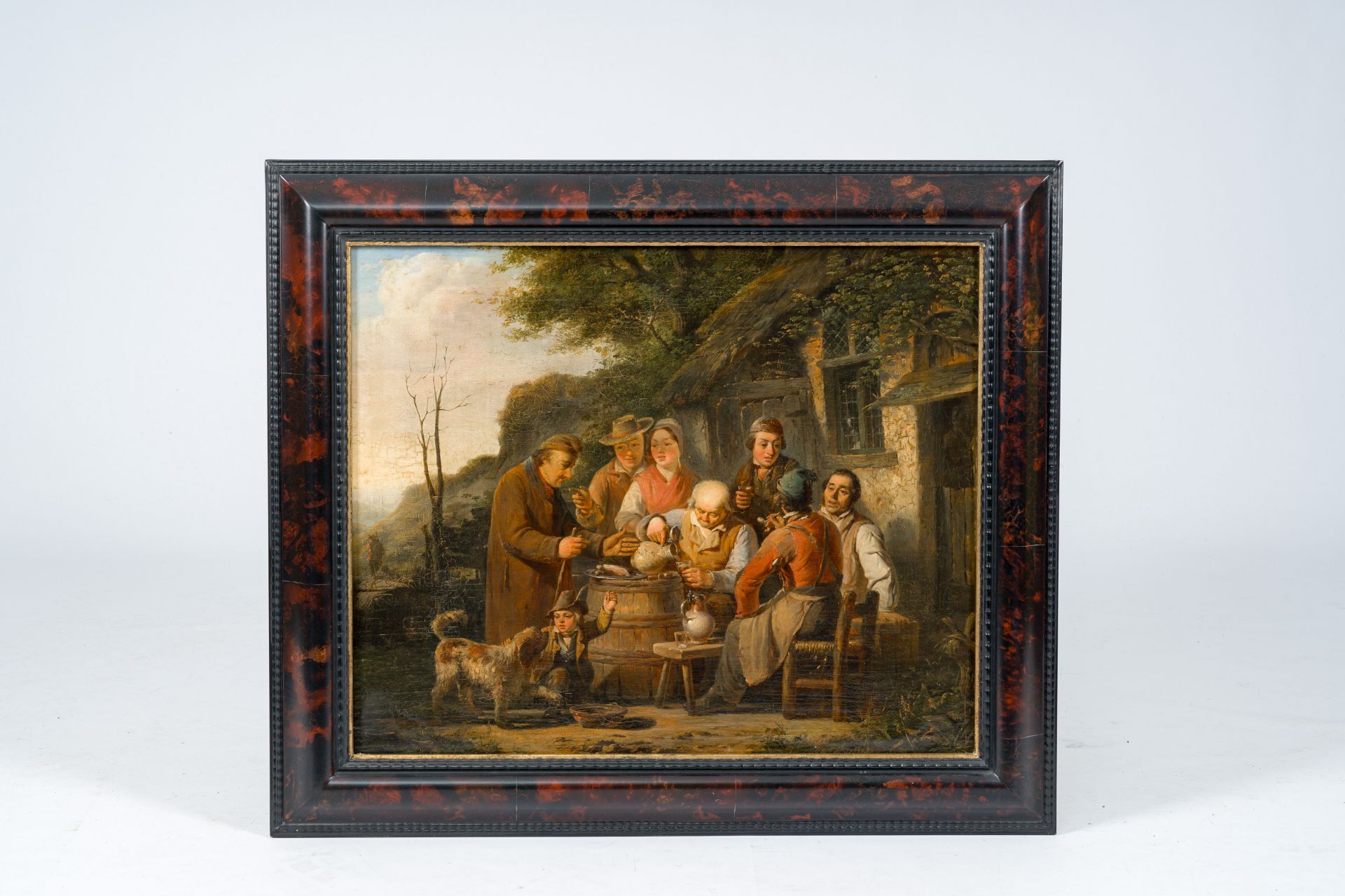 Basile De Loose (1809-1885, in the manner of): The meeting at the inn, oil on canvas - Image 2 of 4