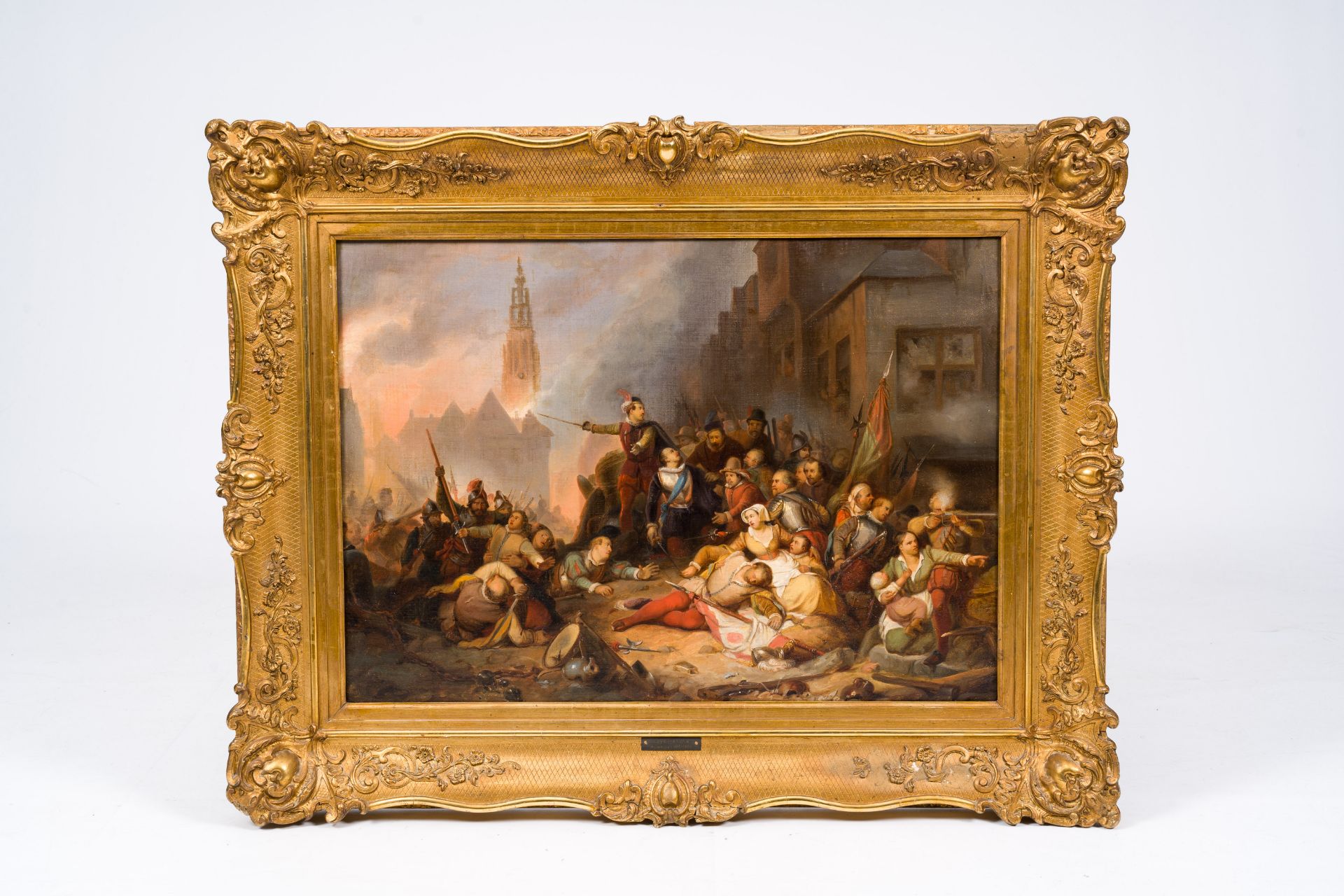 Belgian school, follower of Henri Leys (1815-1869): The Spanish Fury, oil on canvas, 19th C. - Bild 2 aus 5